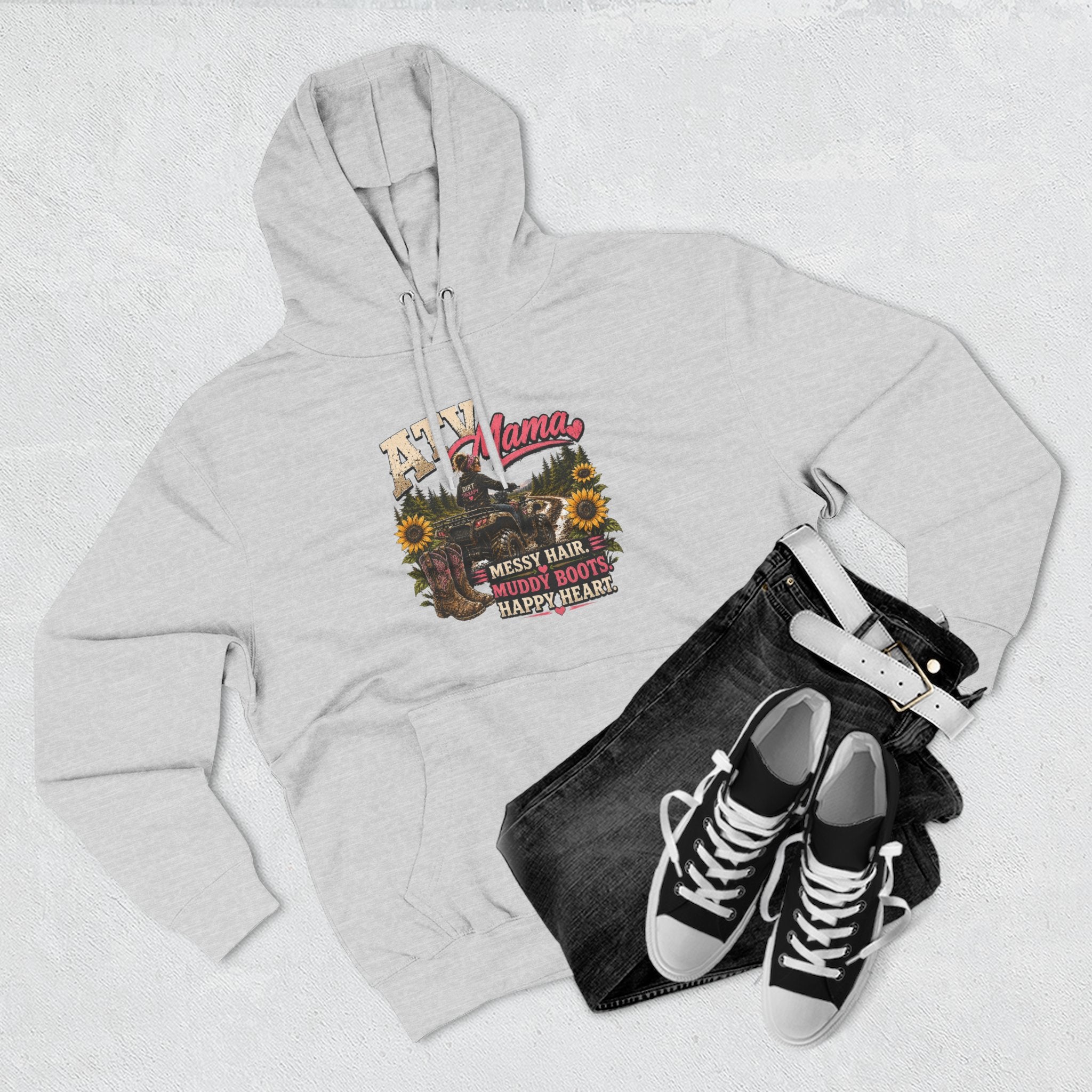 Mama Farm Hoodie — Messy Hair, Muddy Boots Graphic Sweatshirt