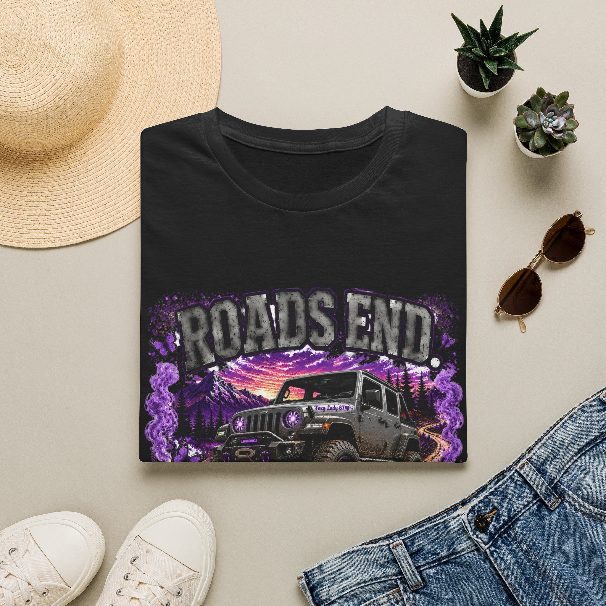 Roads End Jeep (Purple) Unisex Softstyle T-Shirt