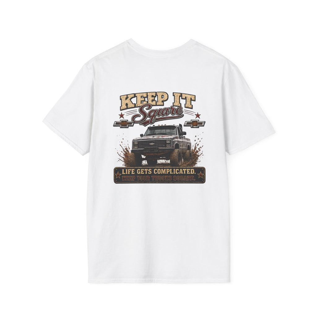 Keep It Square - Chevrolet K30 Vintage Truck Patch T-Shirt — Classic Chevy Pickup Design