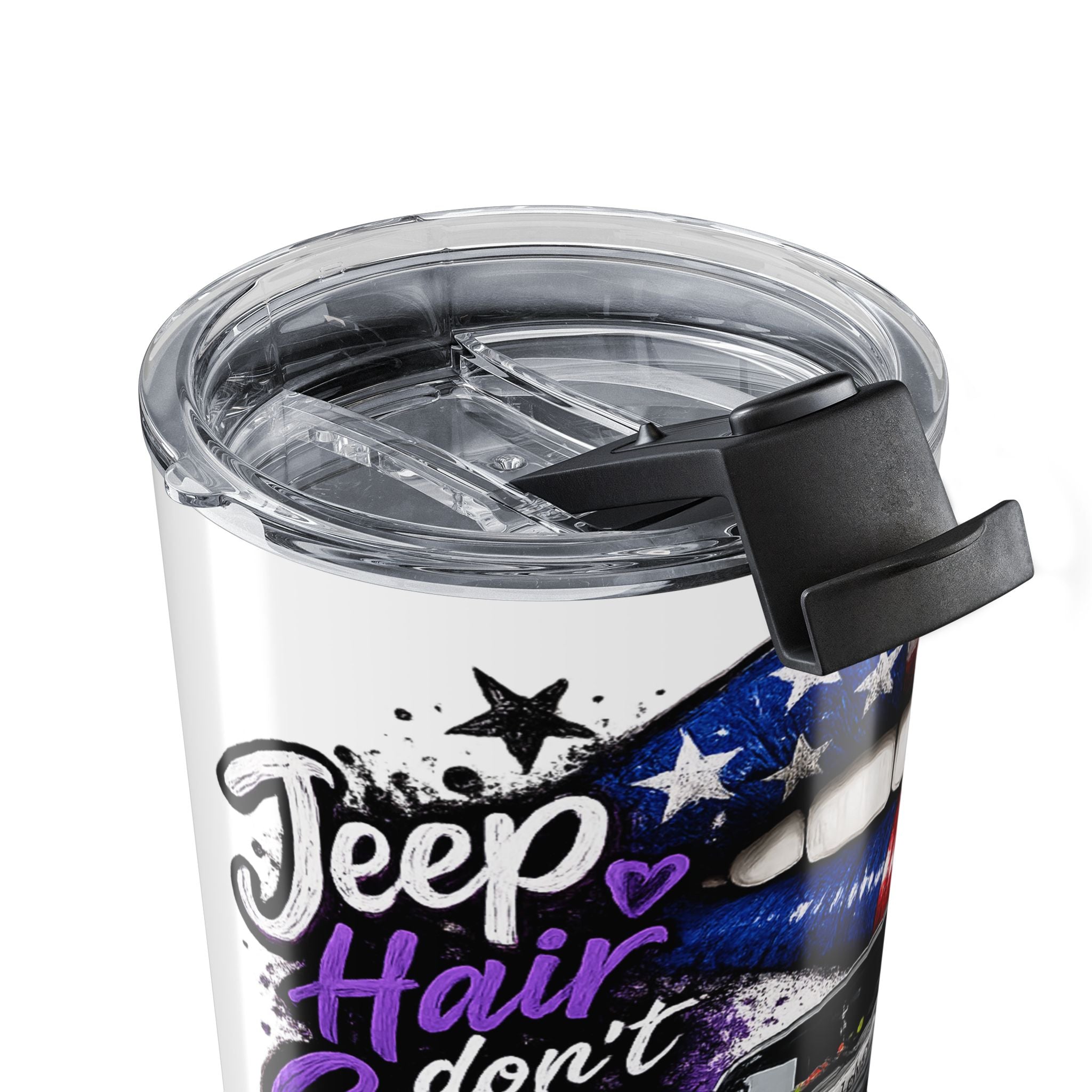 "Just a Girl" Off‑Road Travel Mug — 20oz Patriotic Jeep Tumbler