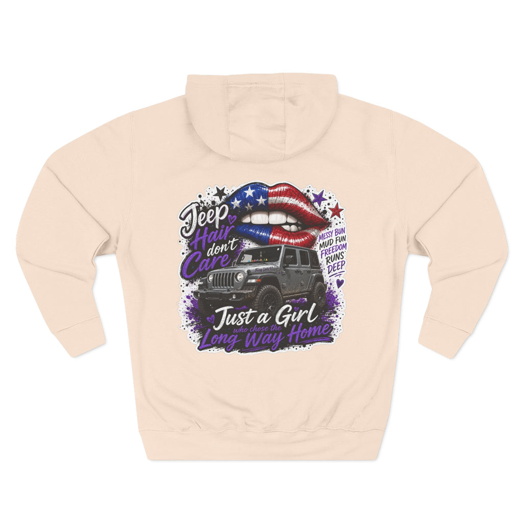 Patriotic 'Jeep Ain't Just a Girl Thing' – Graphic Fleece Pullover Jeep Driver Hoodie