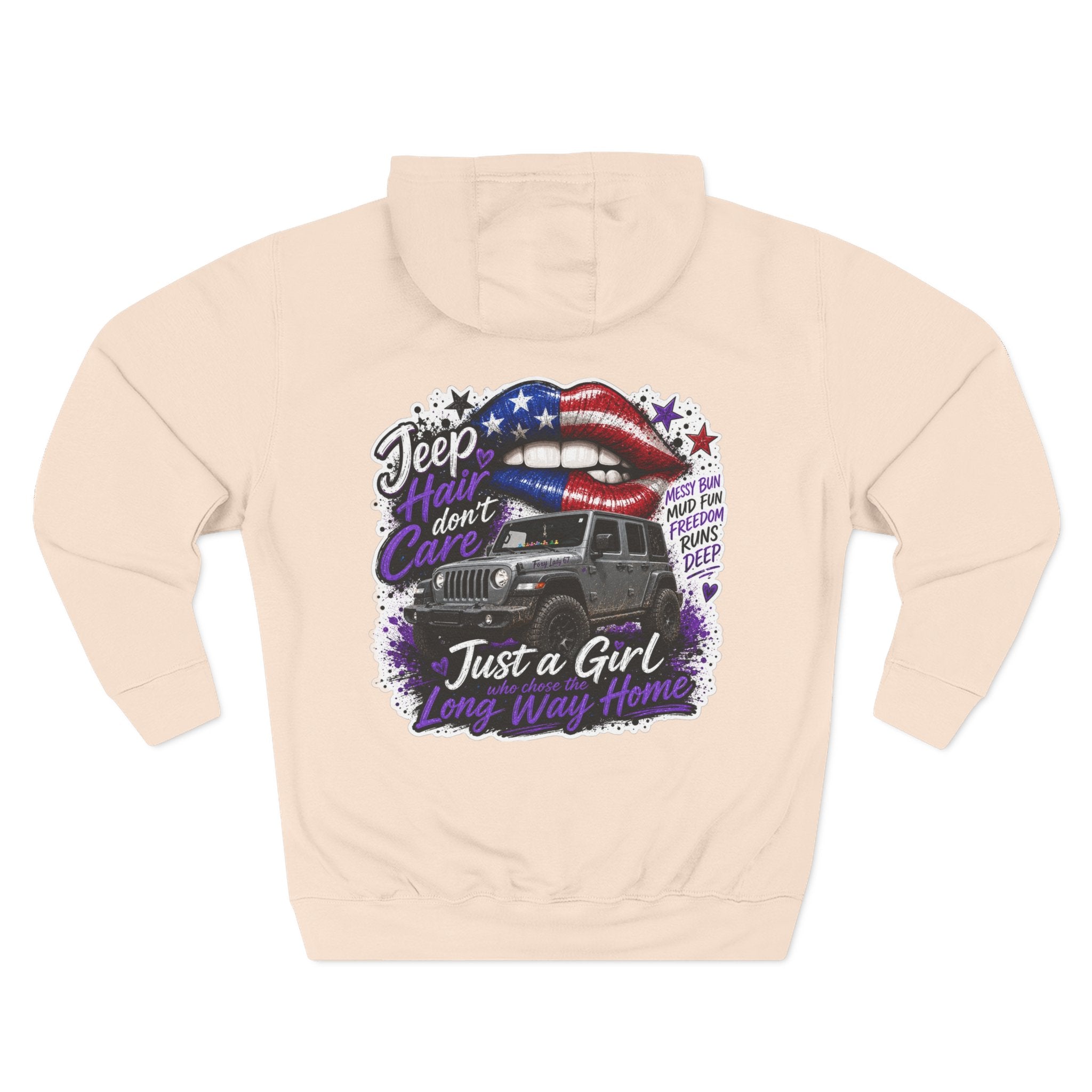 Patriotic 'Jeep Ain't Just a Girl Thing' – Graphic Fleece Pullover Jeep Driver Hoodie