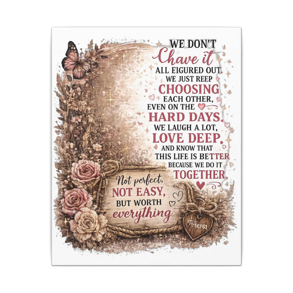 Canvas Wall Art - 'We Don't Have It All Figured Out' Romantic Quote
