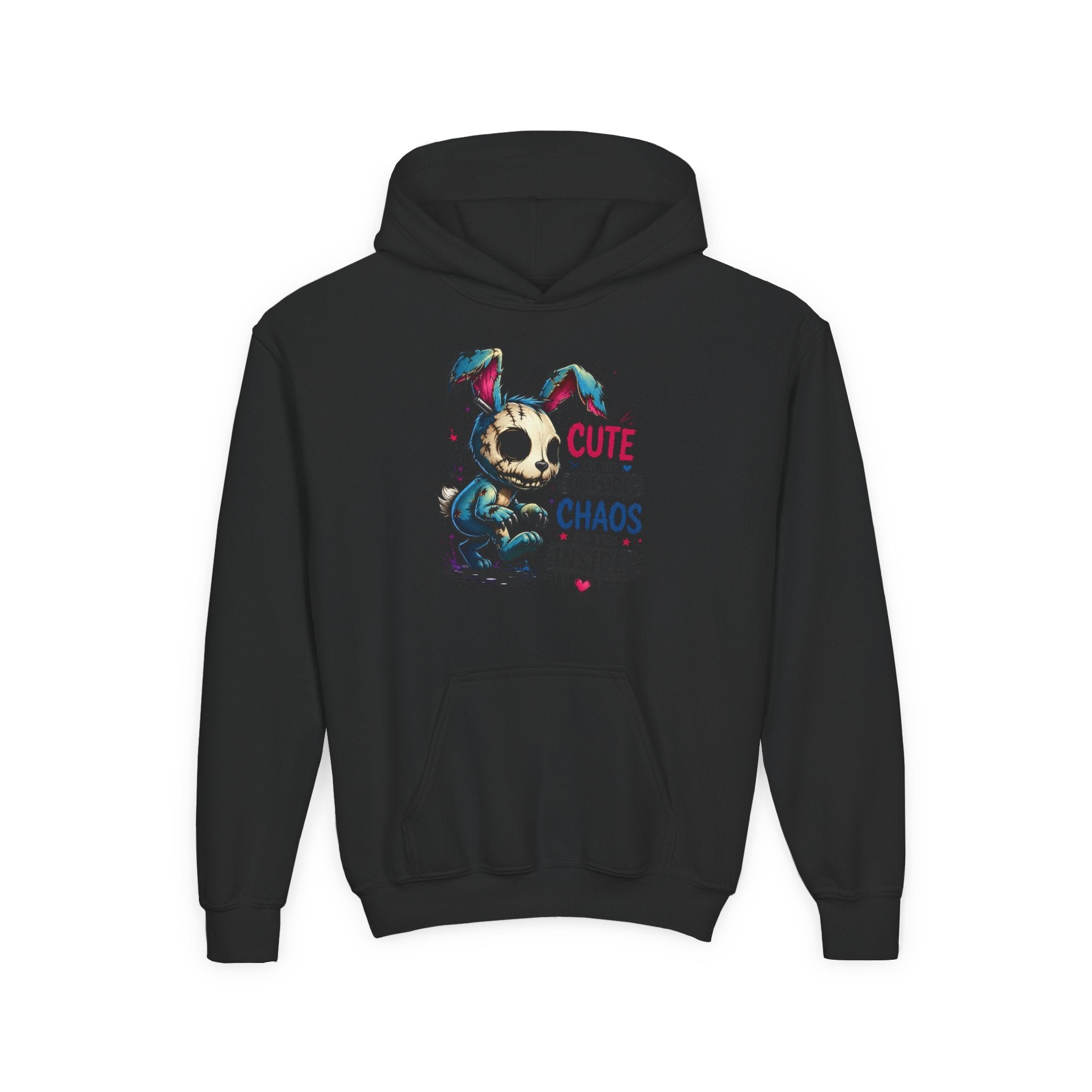 Cute on the Outside Choas on the Inside Youth Heavy Blend Hooded Sweatshirt