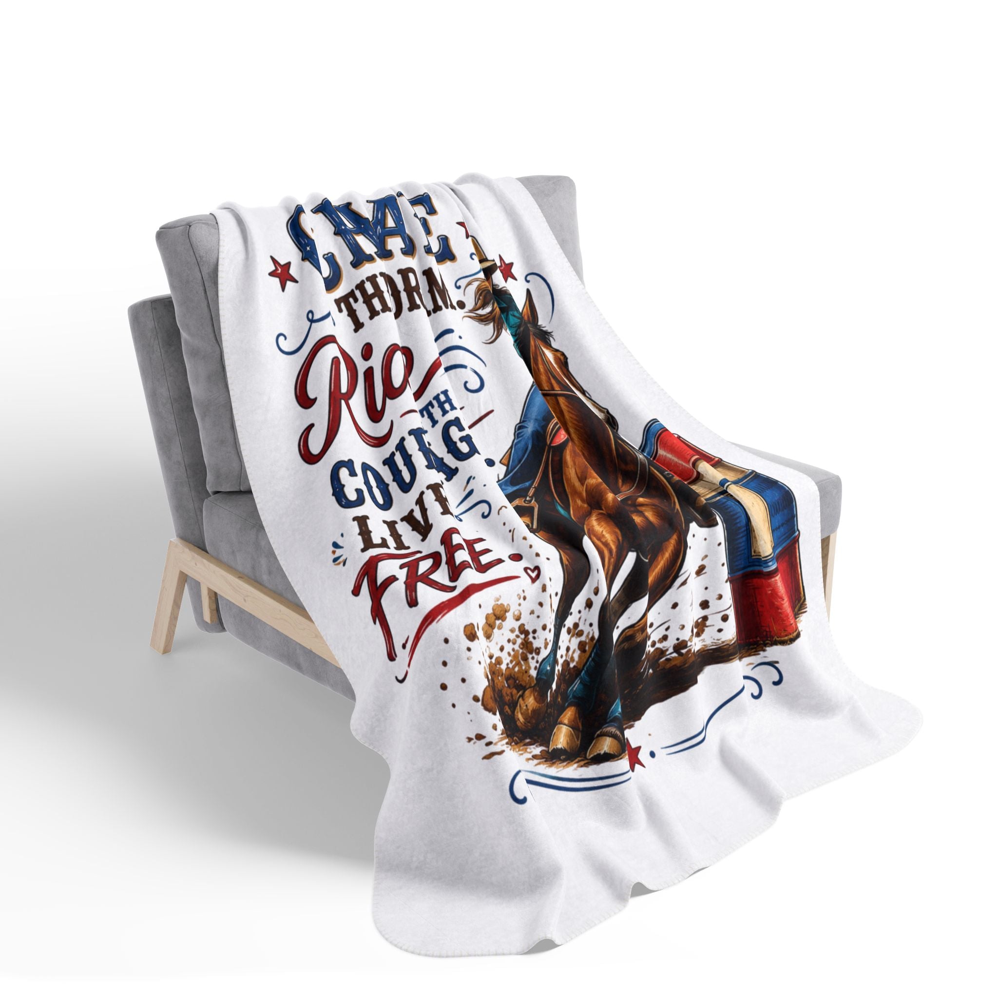 Chase the Dream Horse Fleece Sherpa Blanket
