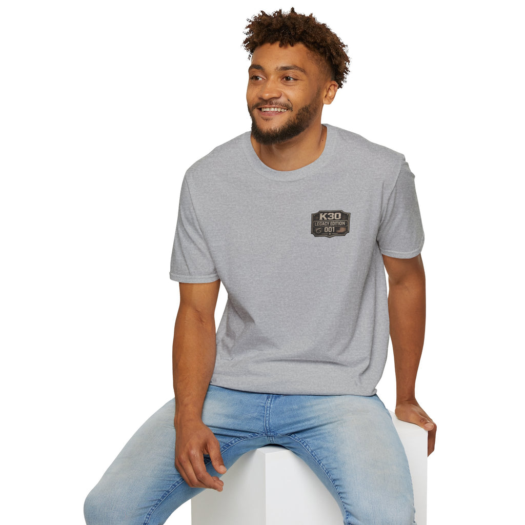 Chevy Parking Only Everyone Else Can Walk - K30 Legacy Edition Badge T-Shirt — 'K30 Legacy Edition 001' Chest Logo