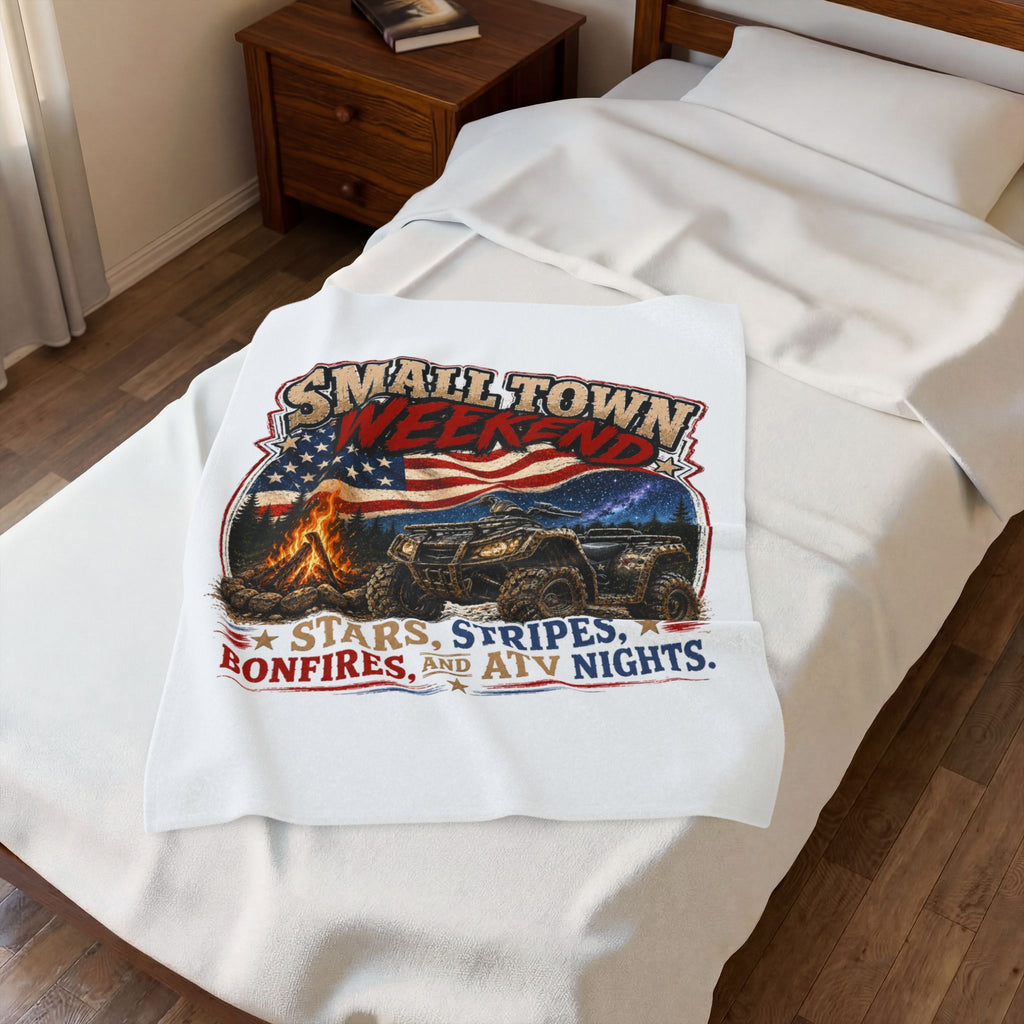 Small Town Weekend Velveteen Plush Blanket