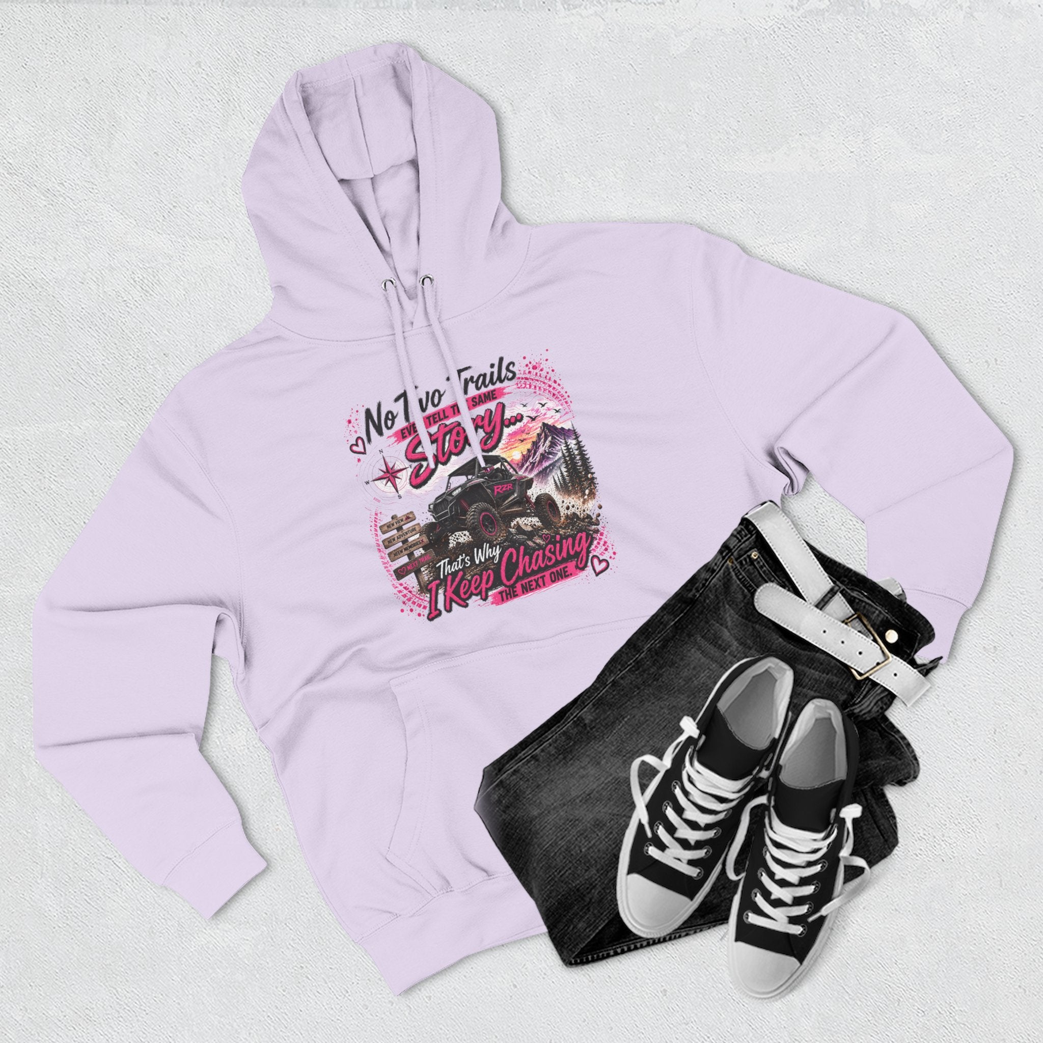 No Two Trails Stay the Same Motorcycle Hoodie – Retro Road Trip Graphic Sweatshirt