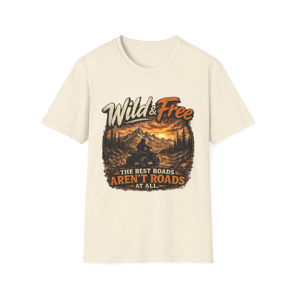 Wild & Free Mountain T-Shirt — 'The Best Roads Aren't Roads At All' Adventure Tee