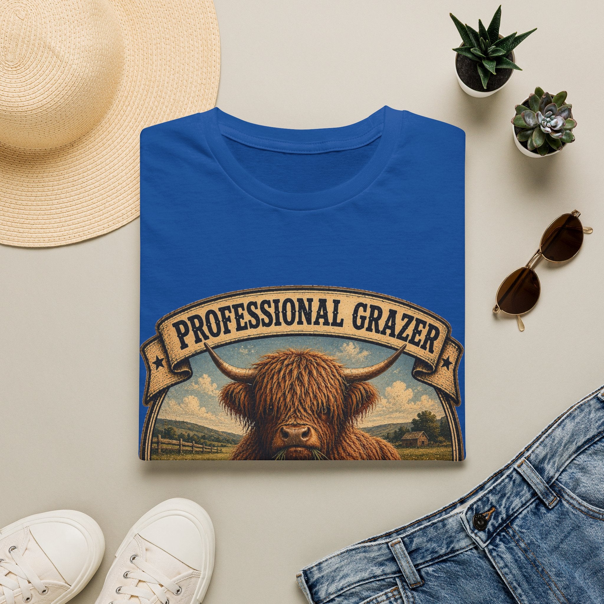 Professional Grazer Highland Cow Unisex Softstyle T-Shirt