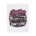 Jeep Hair Don’t Care Velveteen Plush Blanket – Off‑Road Women’s Cozy Throw