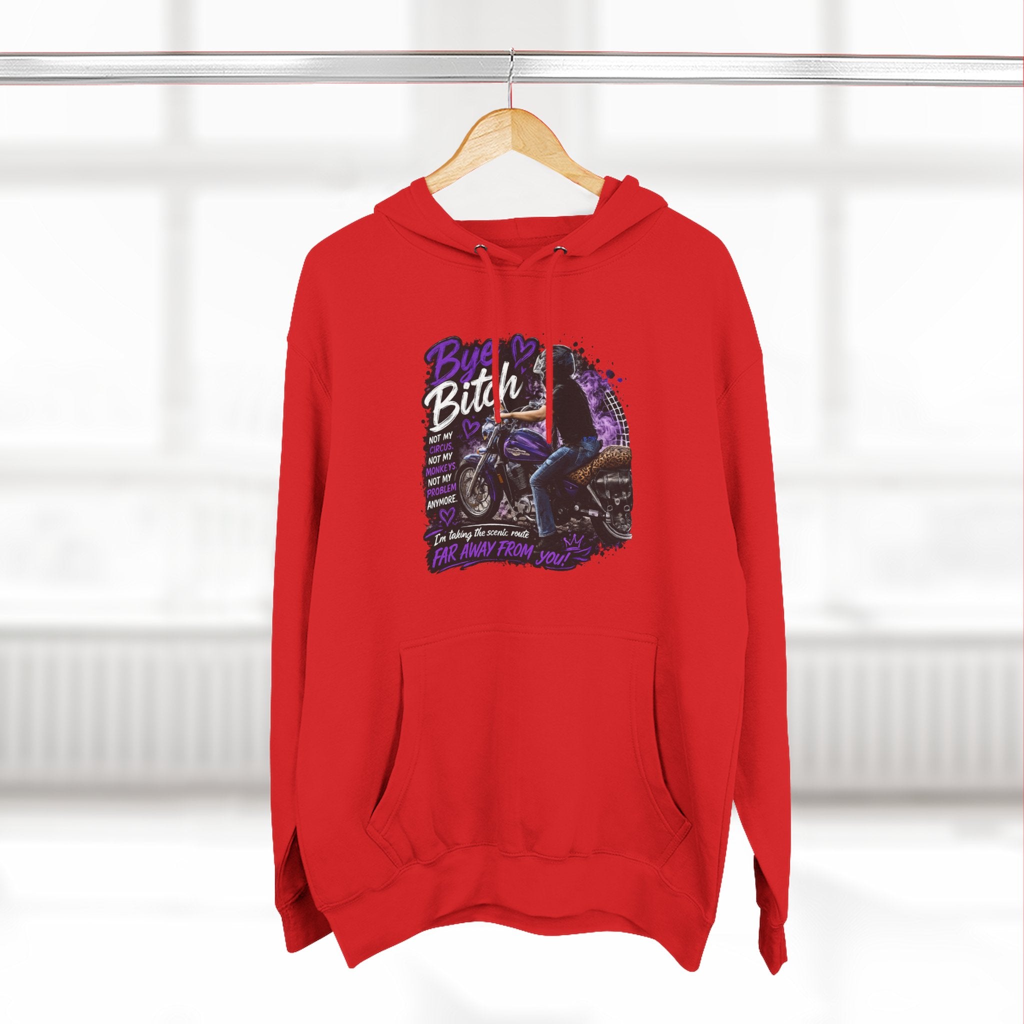 "Bitch" Retro Motorcycle Pullover — Biker Babe Graphic Hoodie
