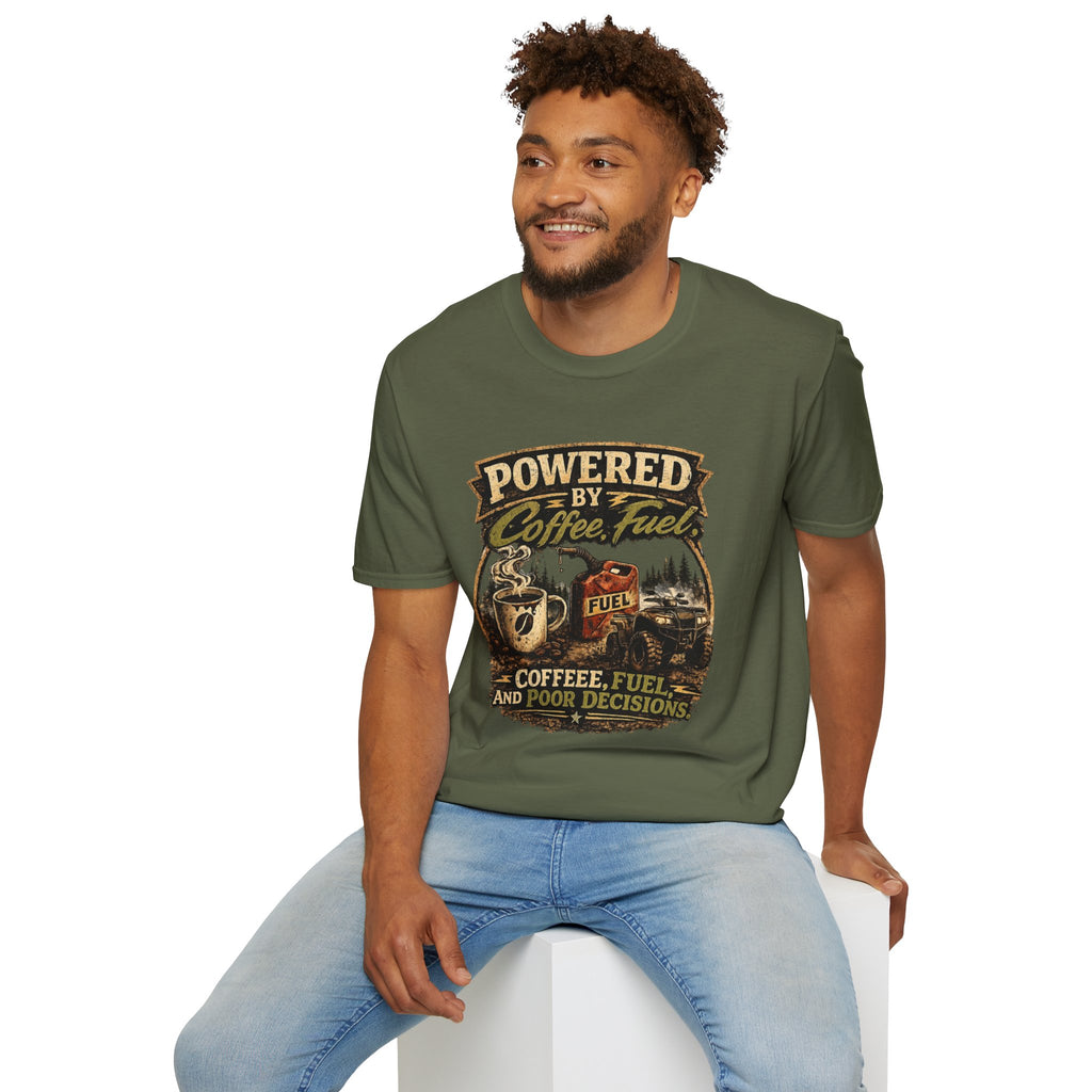 Powered by Coffee Fuel T-Shirt — Funny Coffee Lover Tee