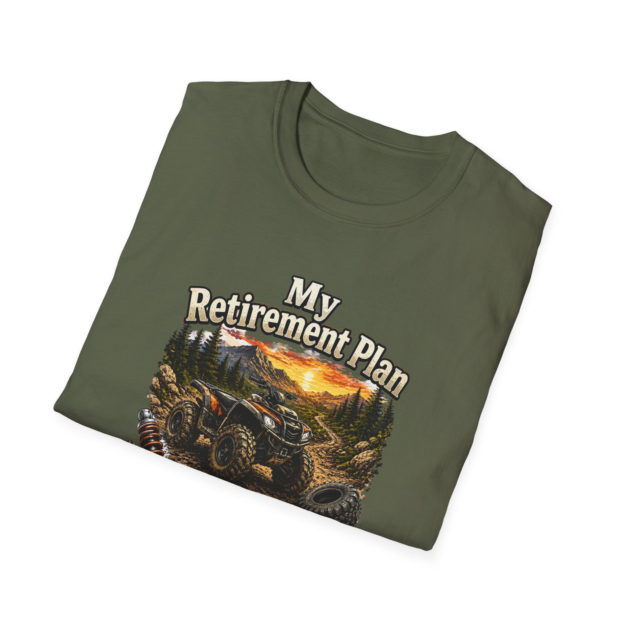 “My Retirement Plan: Ride Until I Can’t, Then Die With A Smile” Motorcycle Sunset Tee — T-Shirt
