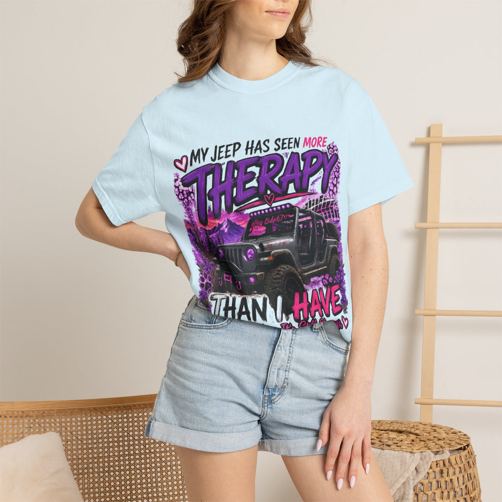 Jeep Therapy T-Shirt — My Jeep Has Seen More Therapy Than I Have Off-Road Tee