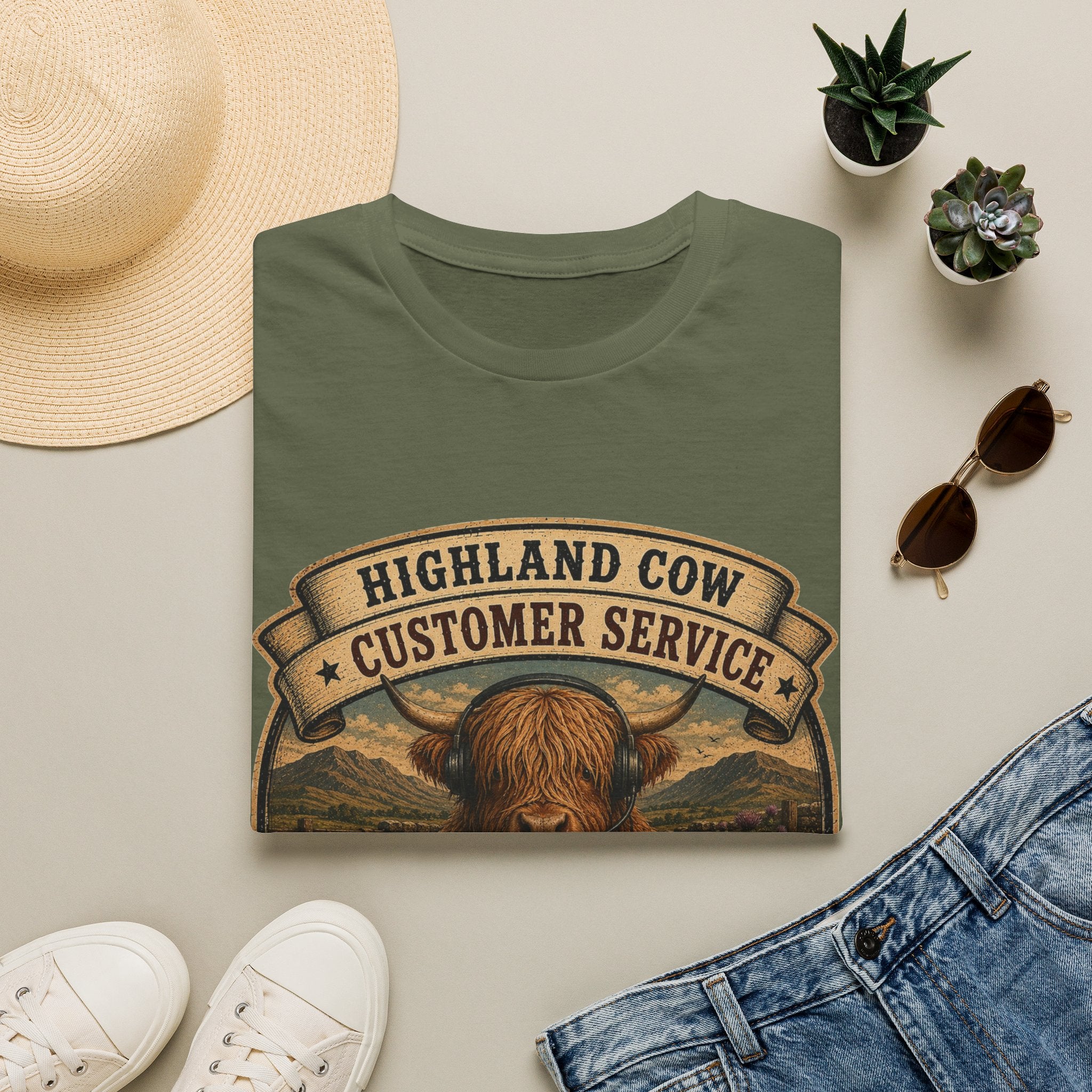 Highland Cow Customer Service Unisex Softstyle T-Shirt