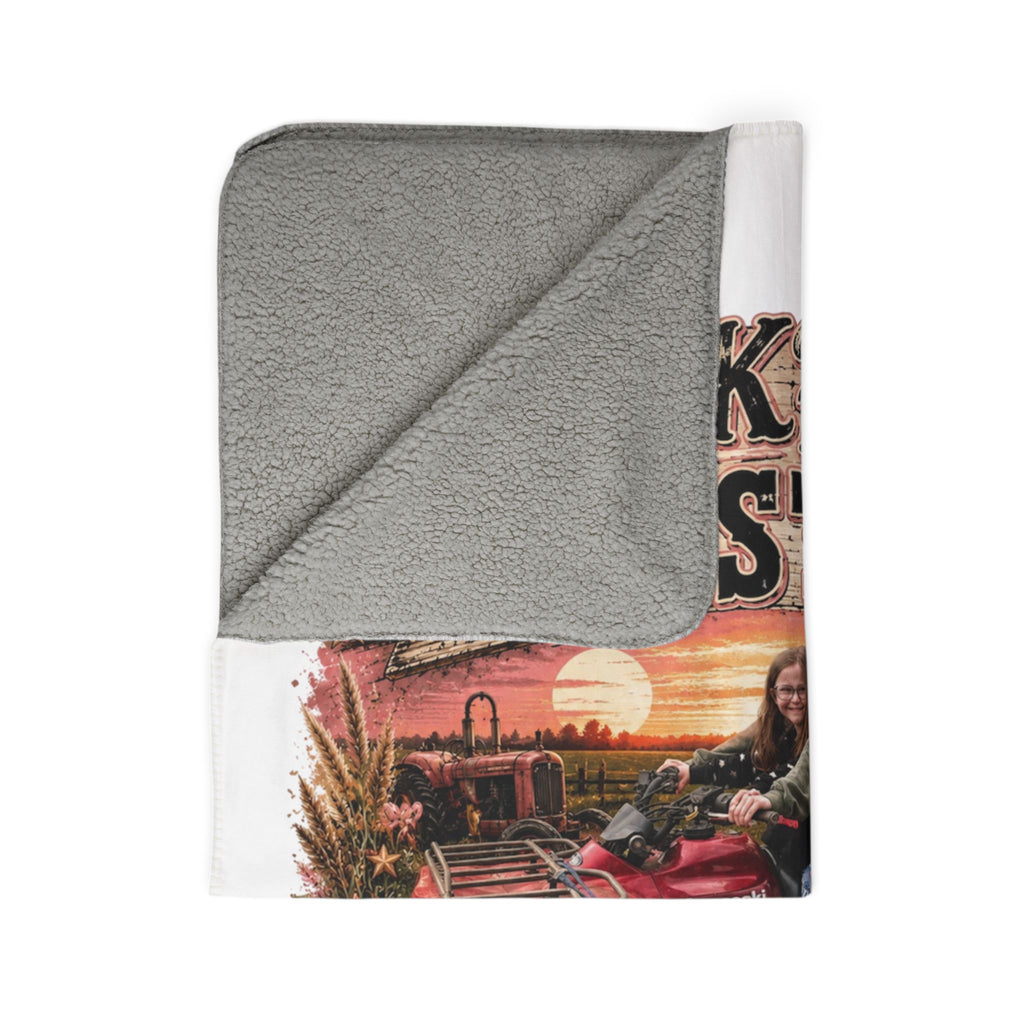 Backroad Besties Fleece Sherpa Blanket — Friendship Fueled by Backroads & Bad Ideas, Cozy Gift for Friends