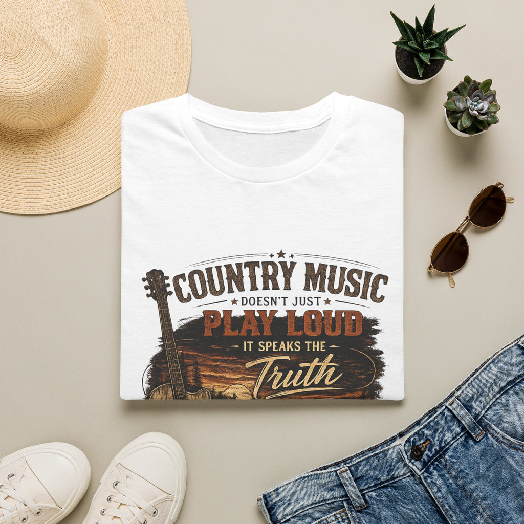 "Country Music Doesn't Just Play Loud, It Speaks the Truth" Graphic Tee — Country Music T-Shirt