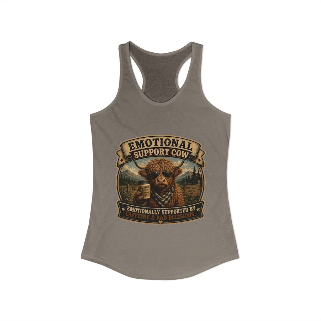 Emotional Support Cow Women's Ideal Racerback Tank