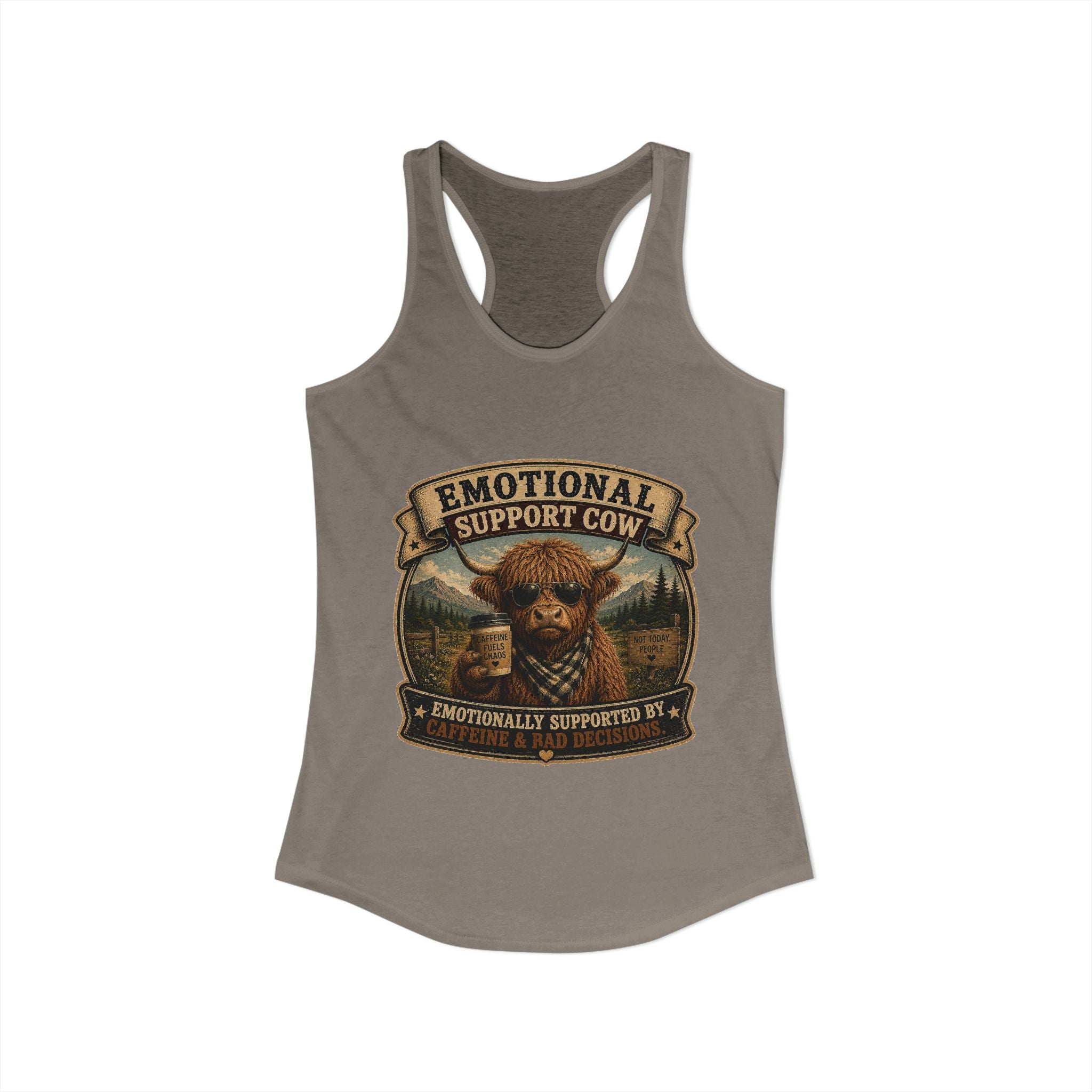 Emotional Support Cow Women's Ideal Racerback Tank