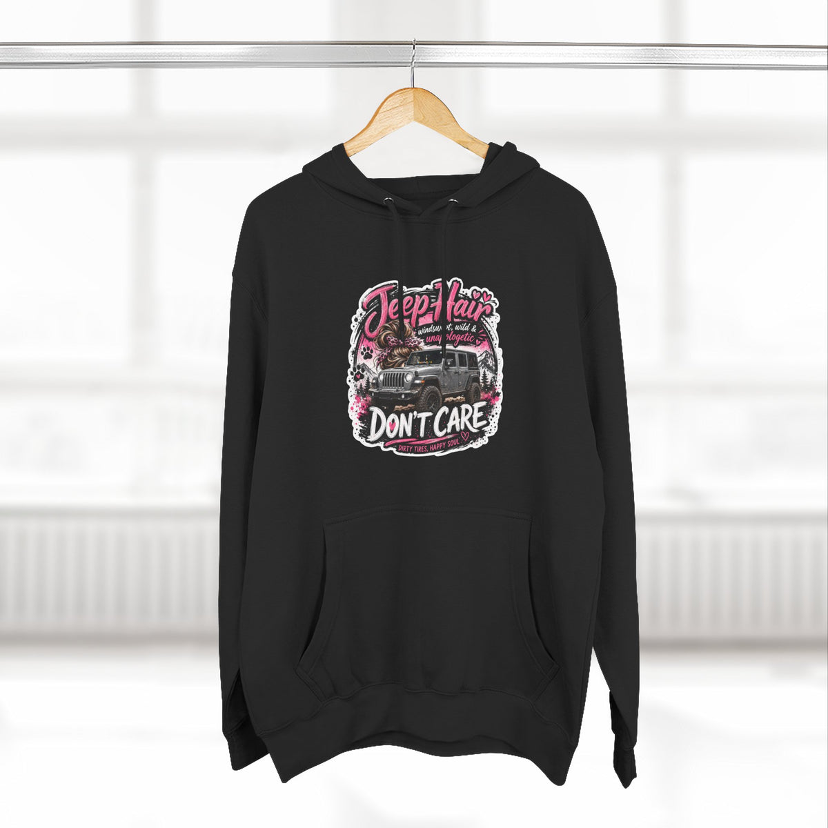 Jeep Hair Don't Care Three-Panel Fleece Hoodie