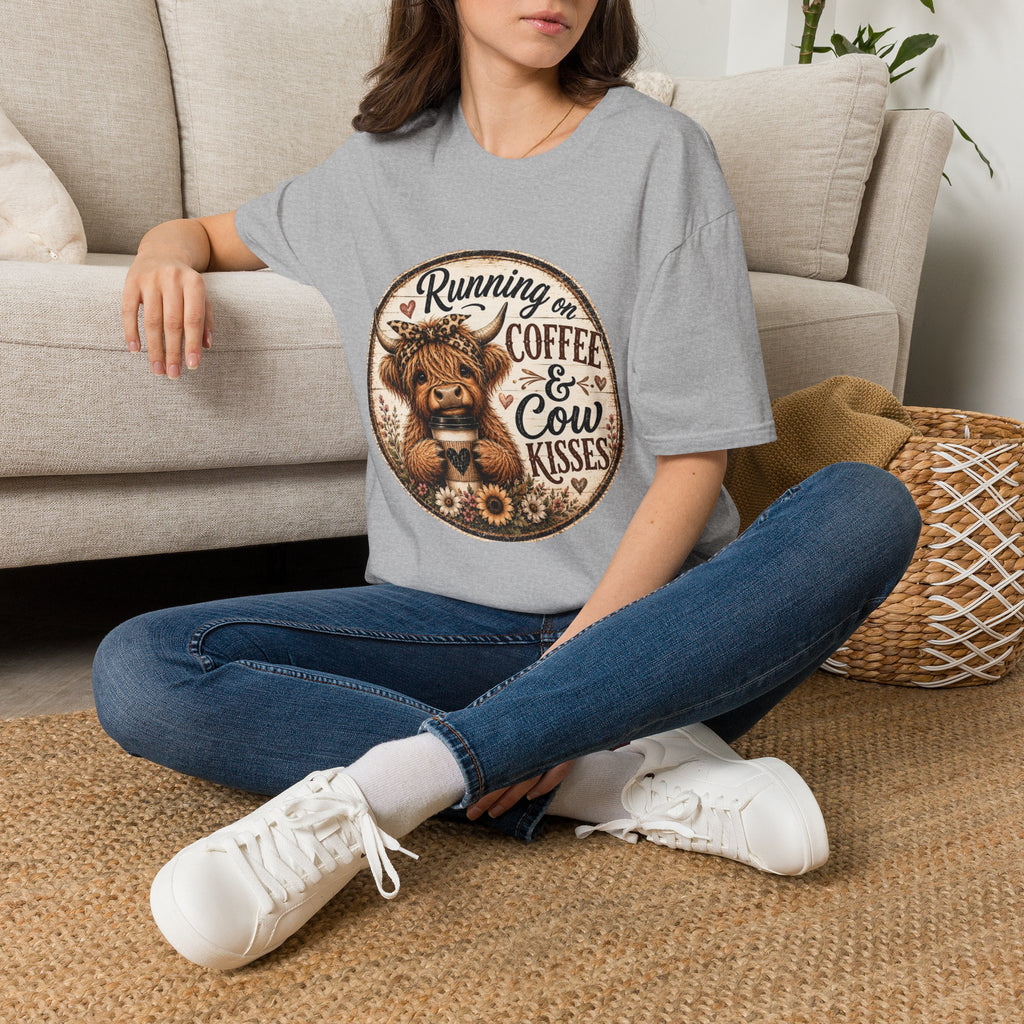 Running on Coffee & Cow Kisses - Unisex Softstyle T-Shirt