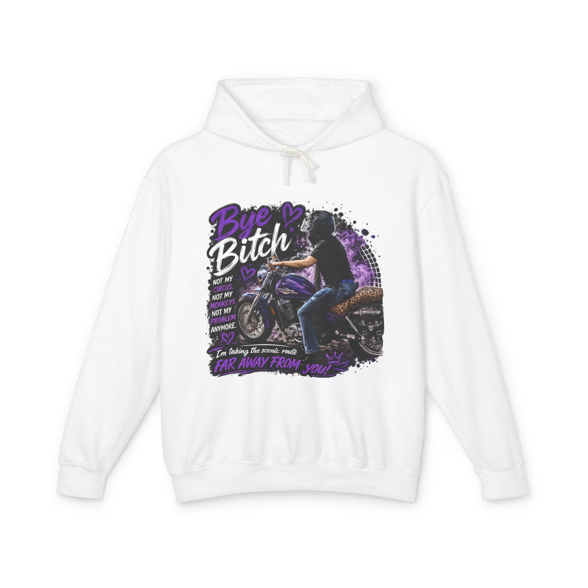 Bye Bitch Motorcycle Hoodie — Women's Rider Graphic Pullover