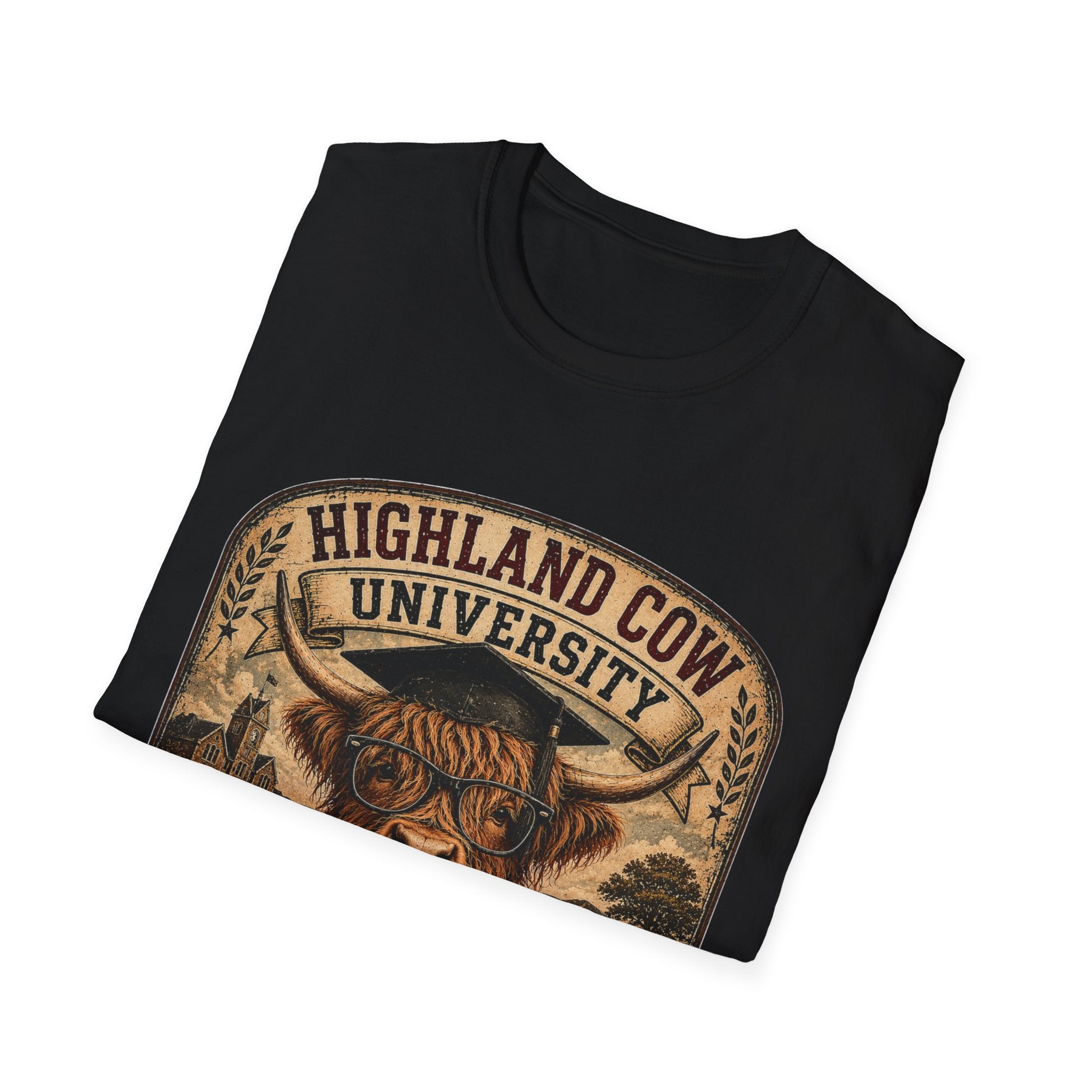 Highland Cow University Unisex Softstyle T-Shirt