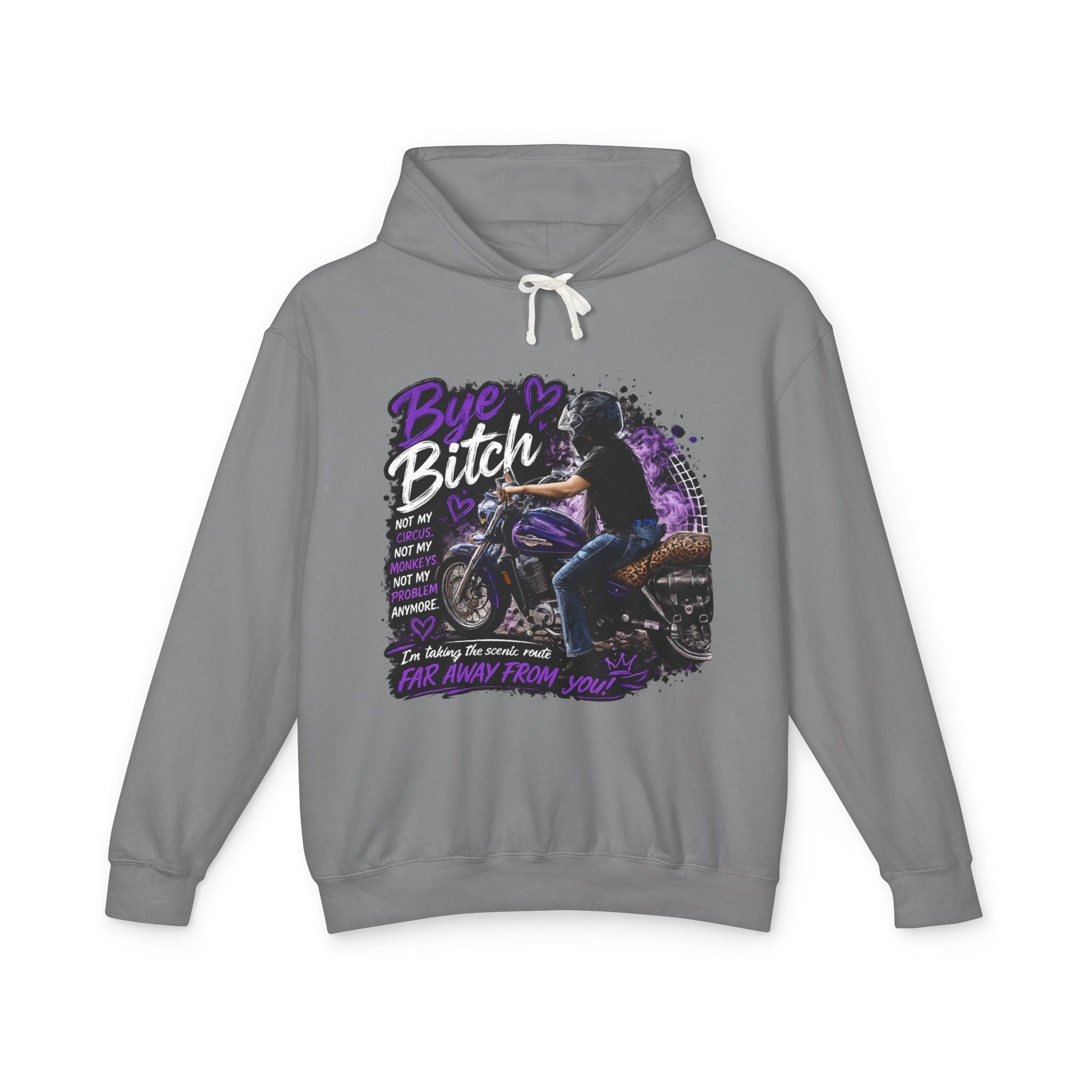 Bye Bitch Motorcycle Hoodie — Women's Rider Graphic Pullover