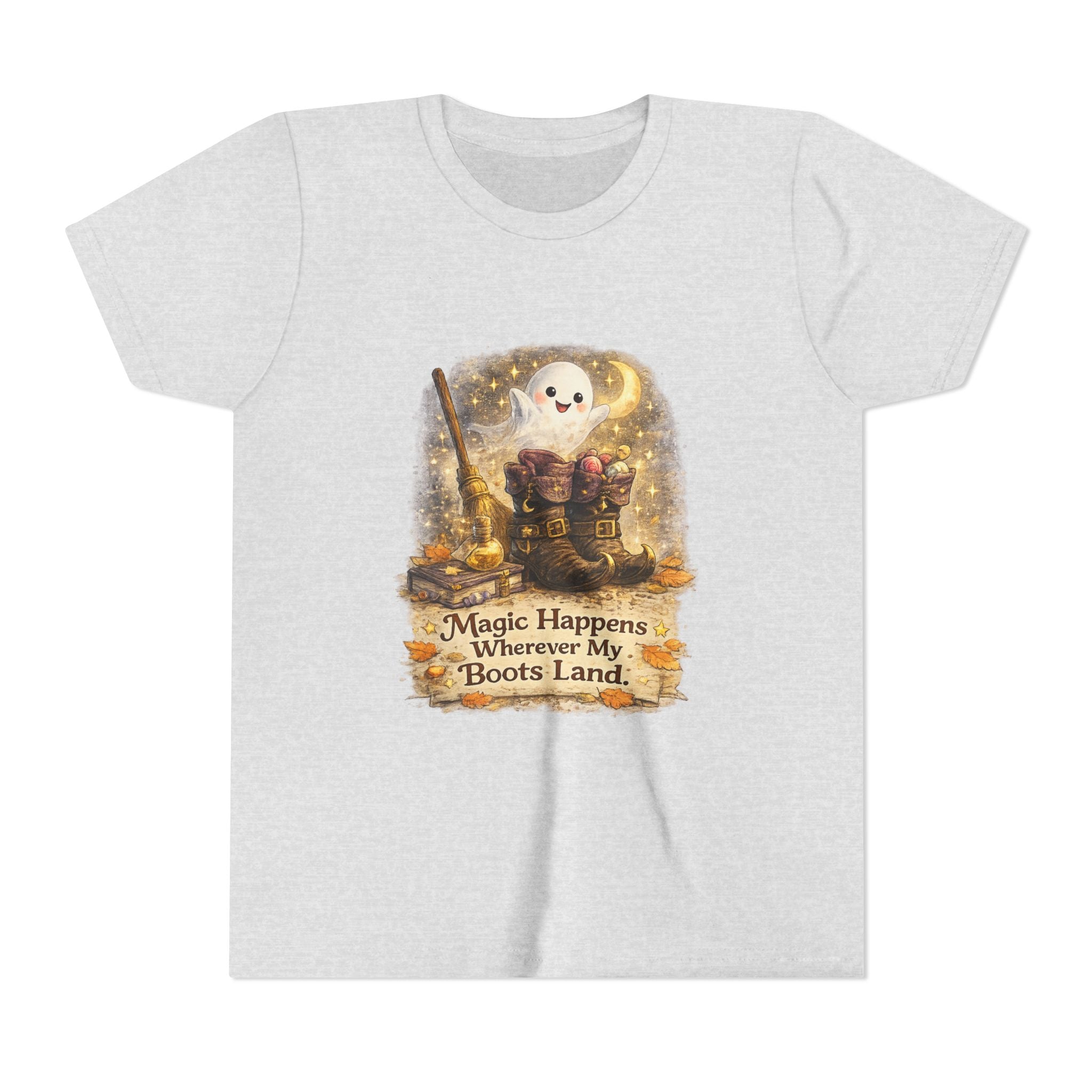 "Magic Happens Wherever My Boots Land" Ghost & Boots Graphic — Youth Tee