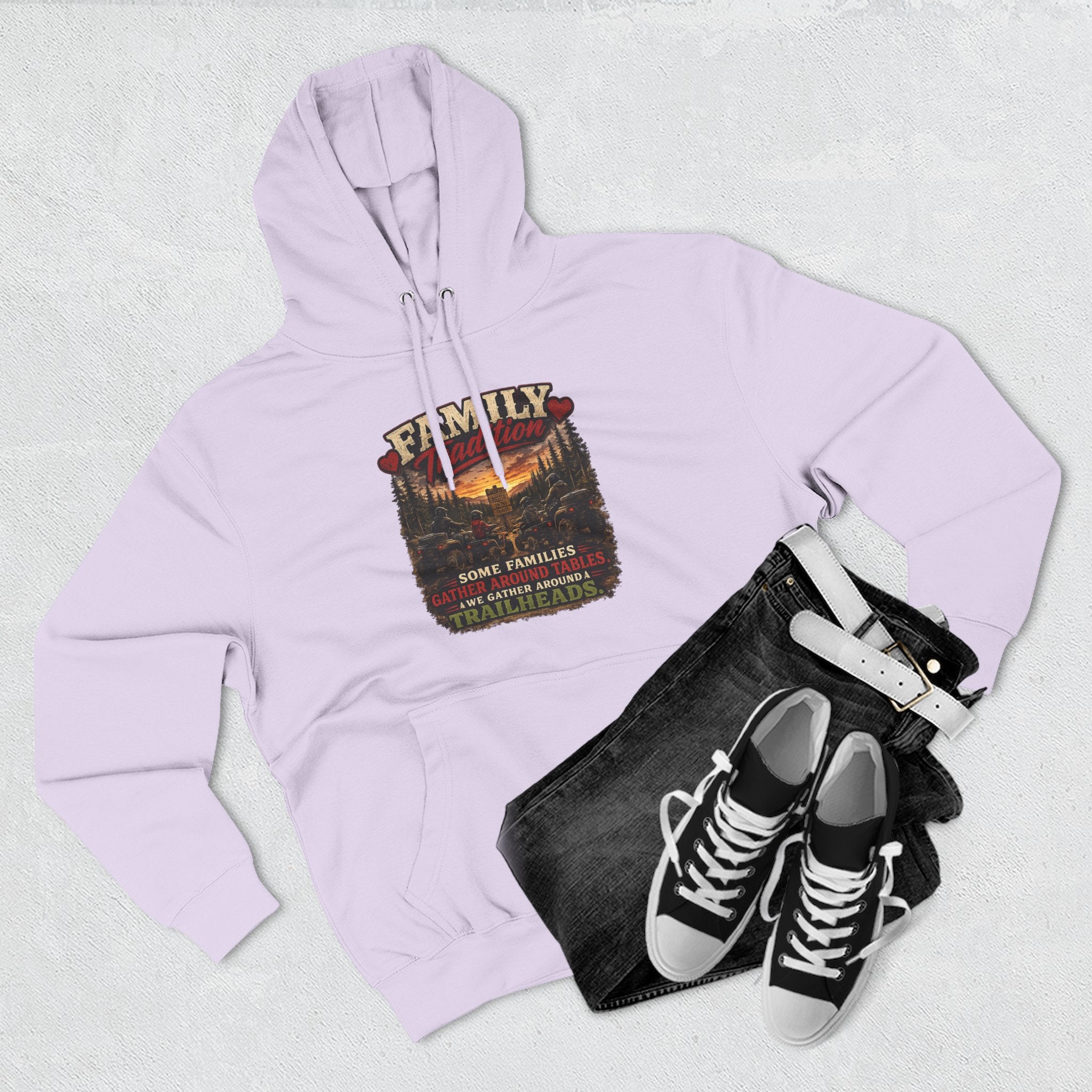 Family Campfire Hoodie — 'Family: Home, Campfire, Tradition' Vintage Outdoor Pullover