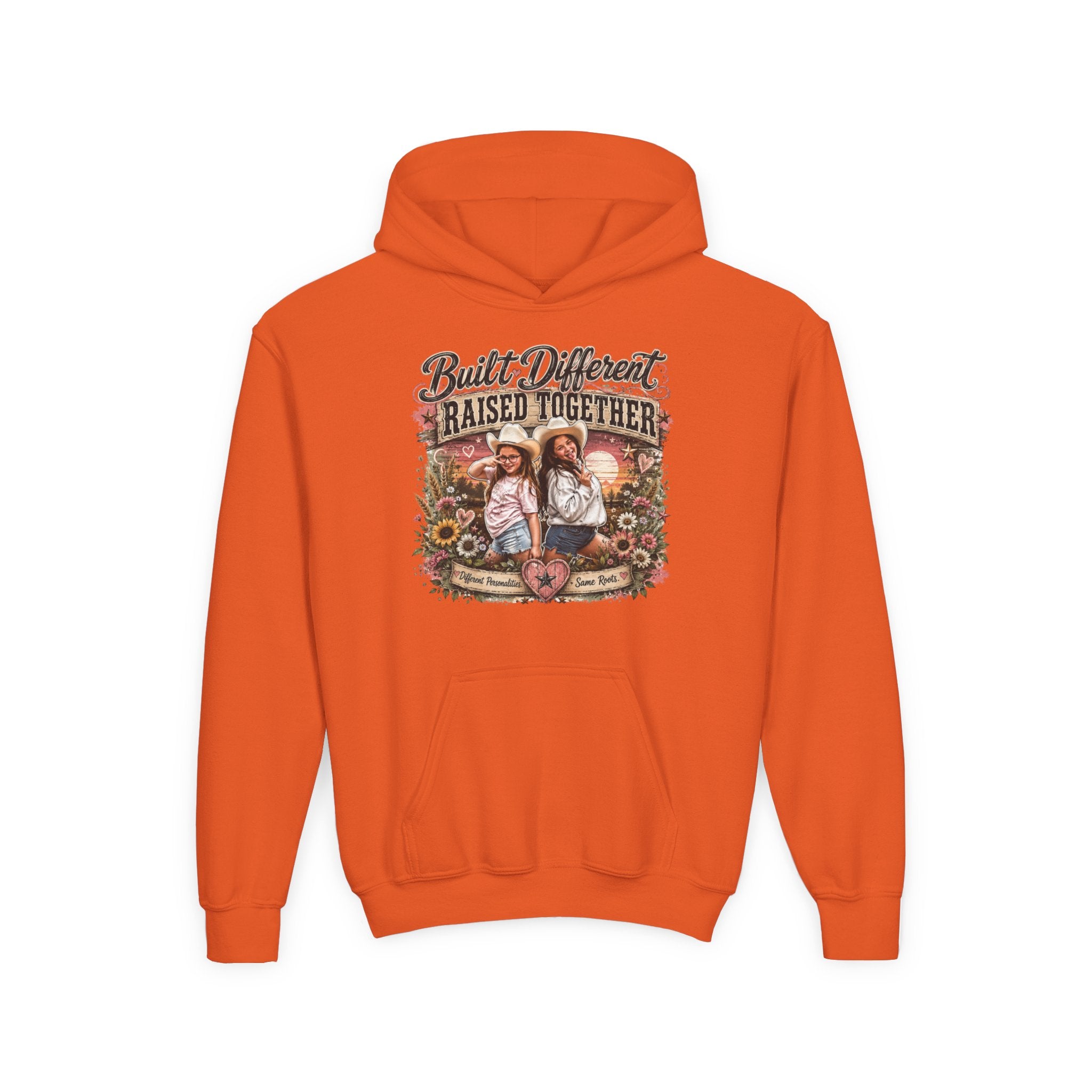 Built Different Raised Together Youth Heavy Blend Hooded Sweatshirt
