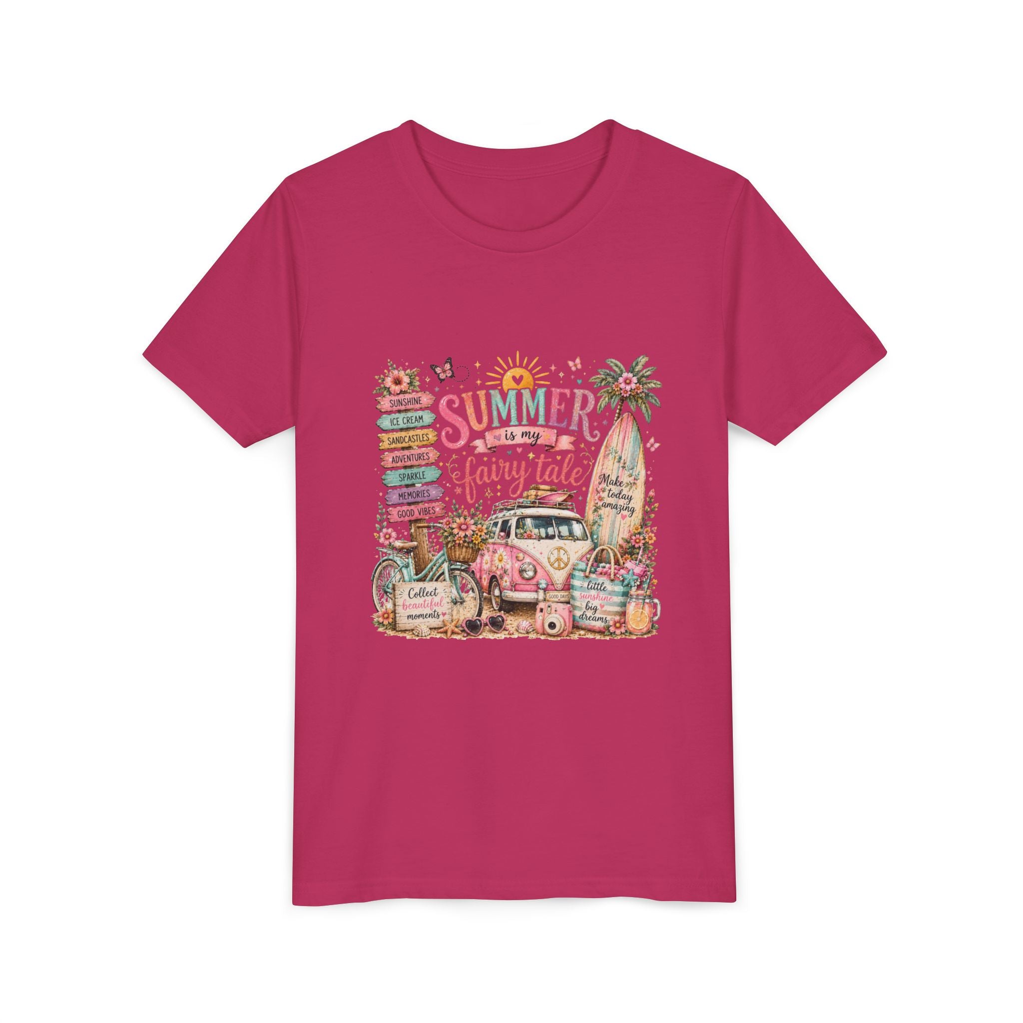 'Summer Fairy Tale' Retro Van Surf Graphic - Youth Tee