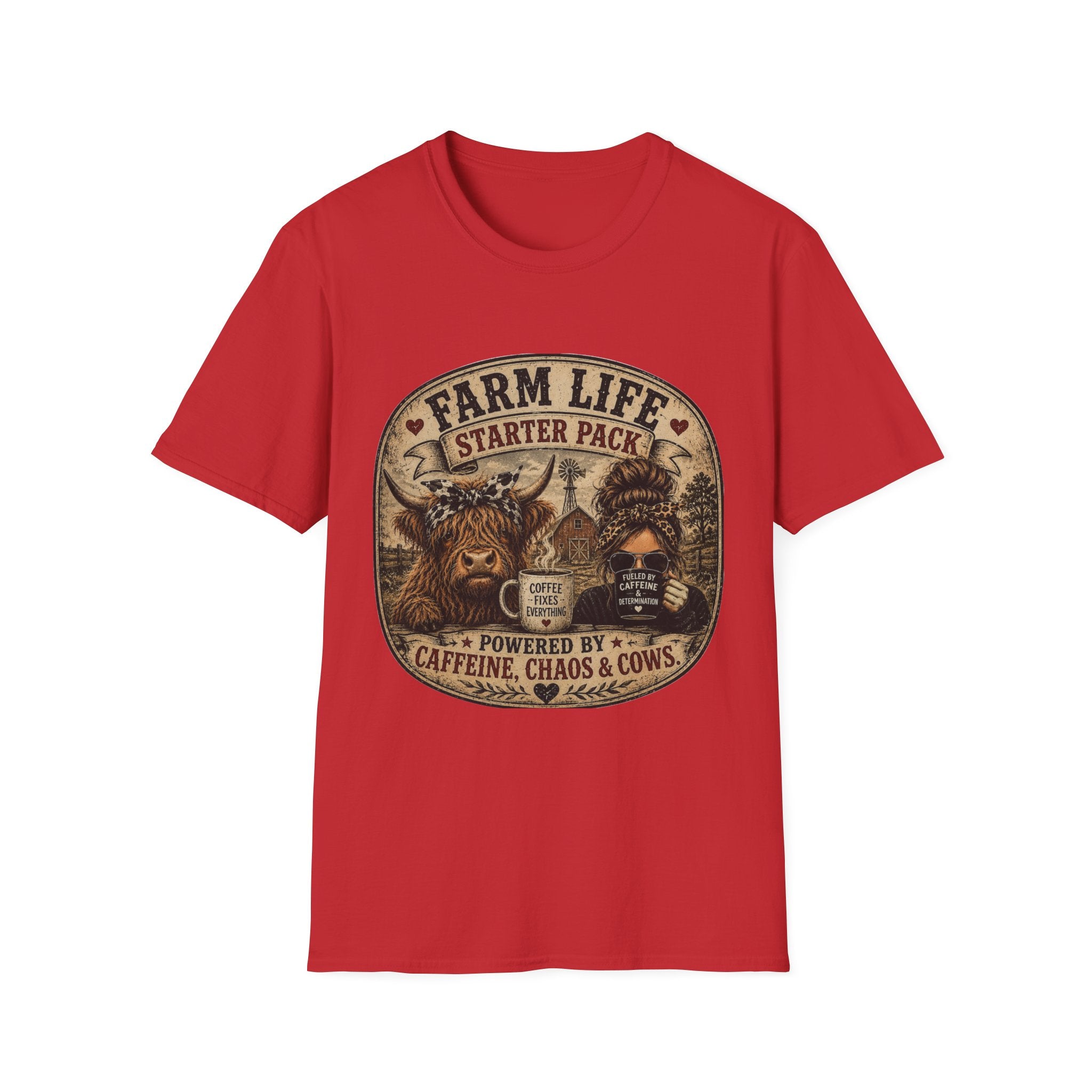 Farm Life Highland Cow Unisex Softstyle T-Shirt