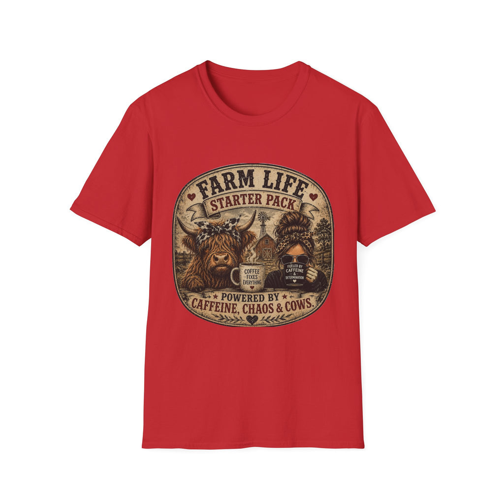 Farm Life Highland Cow Unisex Softstyle T-Shirt