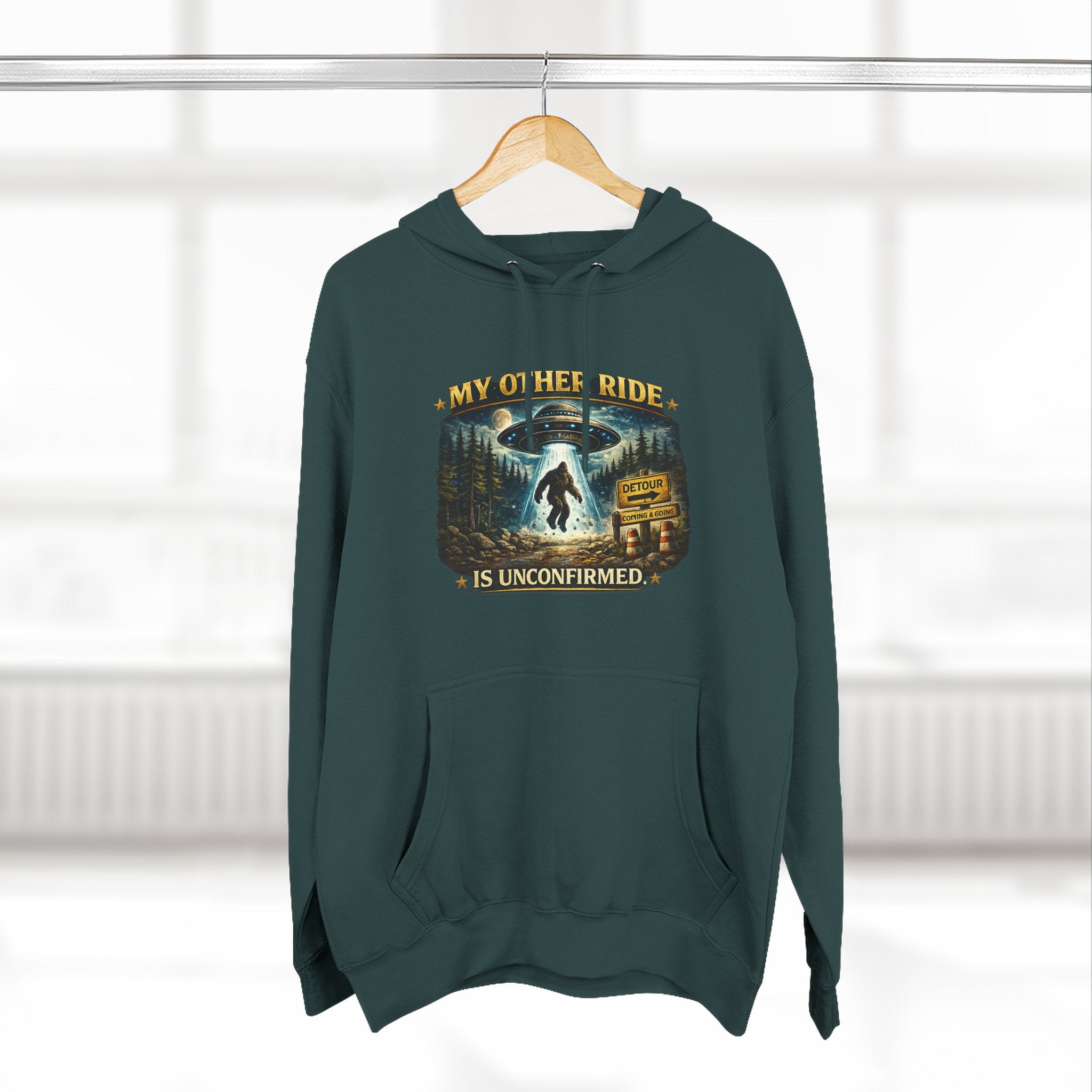 Bigfoot Hoodie - "My Other Ride Is Unconfirmed" Graphic Pullover