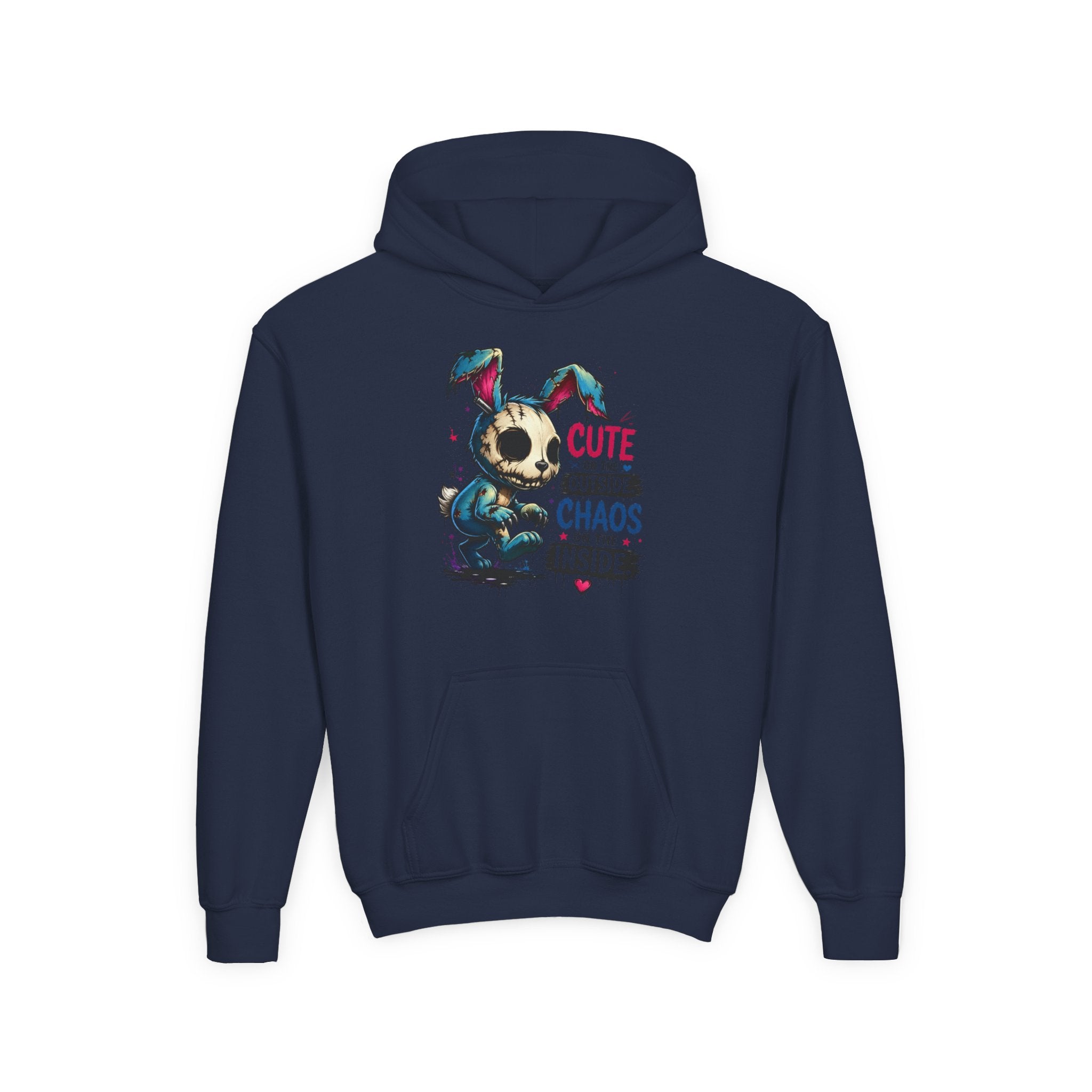 Cute on the Outside Choas on the Inside Youth Heavy Blend Hooded Sweatshirt