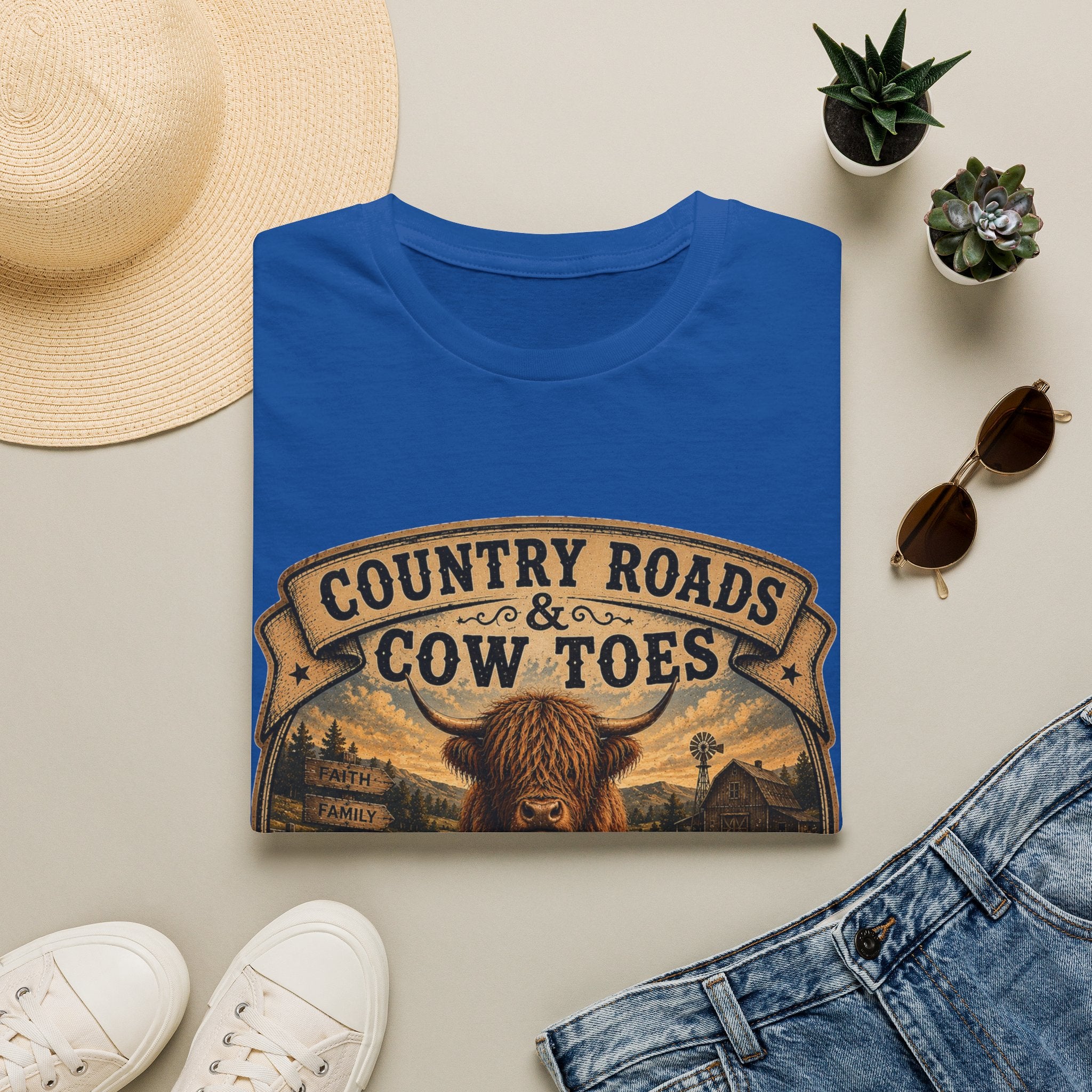 Country Roads Cow Toes Unisex Softstyle T-Shirt