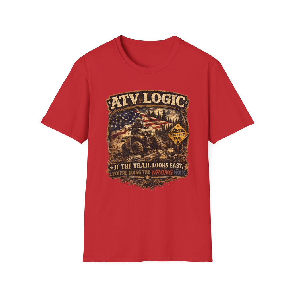 ATV Logic T‑Shirt — American Flag Off‑Road ATV Graphic Tee