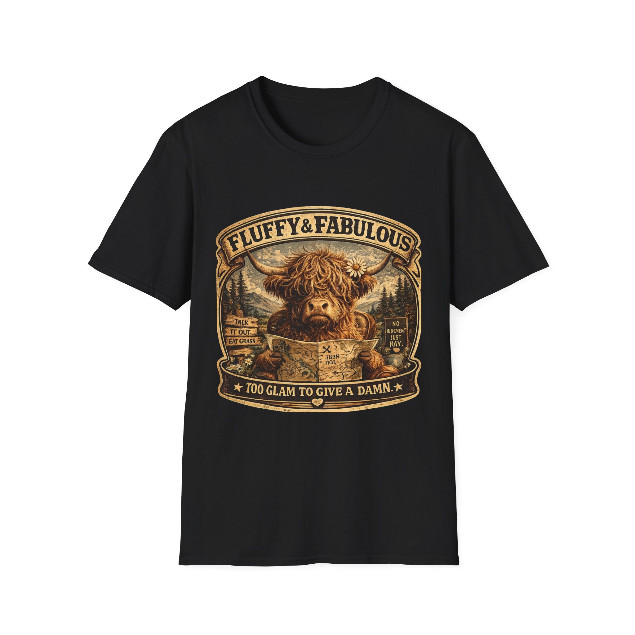 Fluffy & Fabulous Highland Cow Unisex Softstyle T-Shirt
