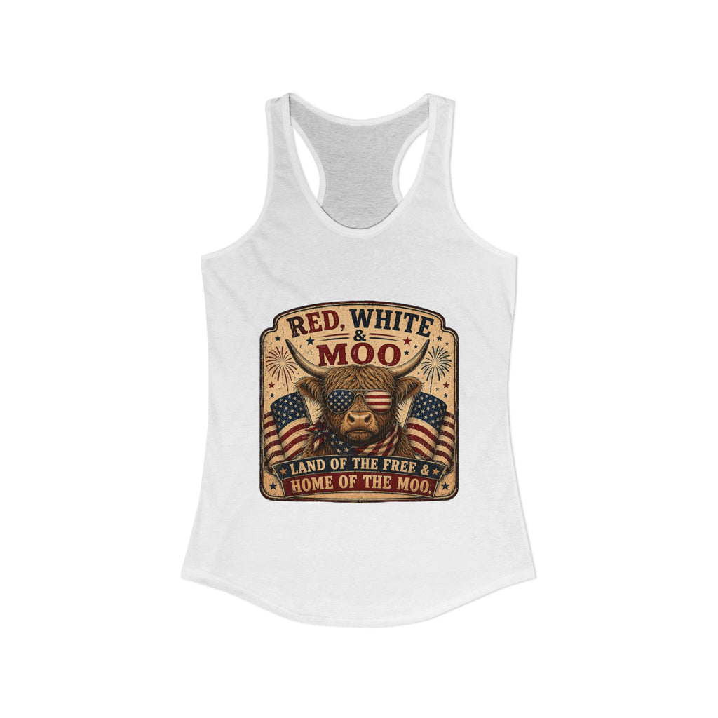 Red, White, & Moo Women's Ideal Racerback Tank