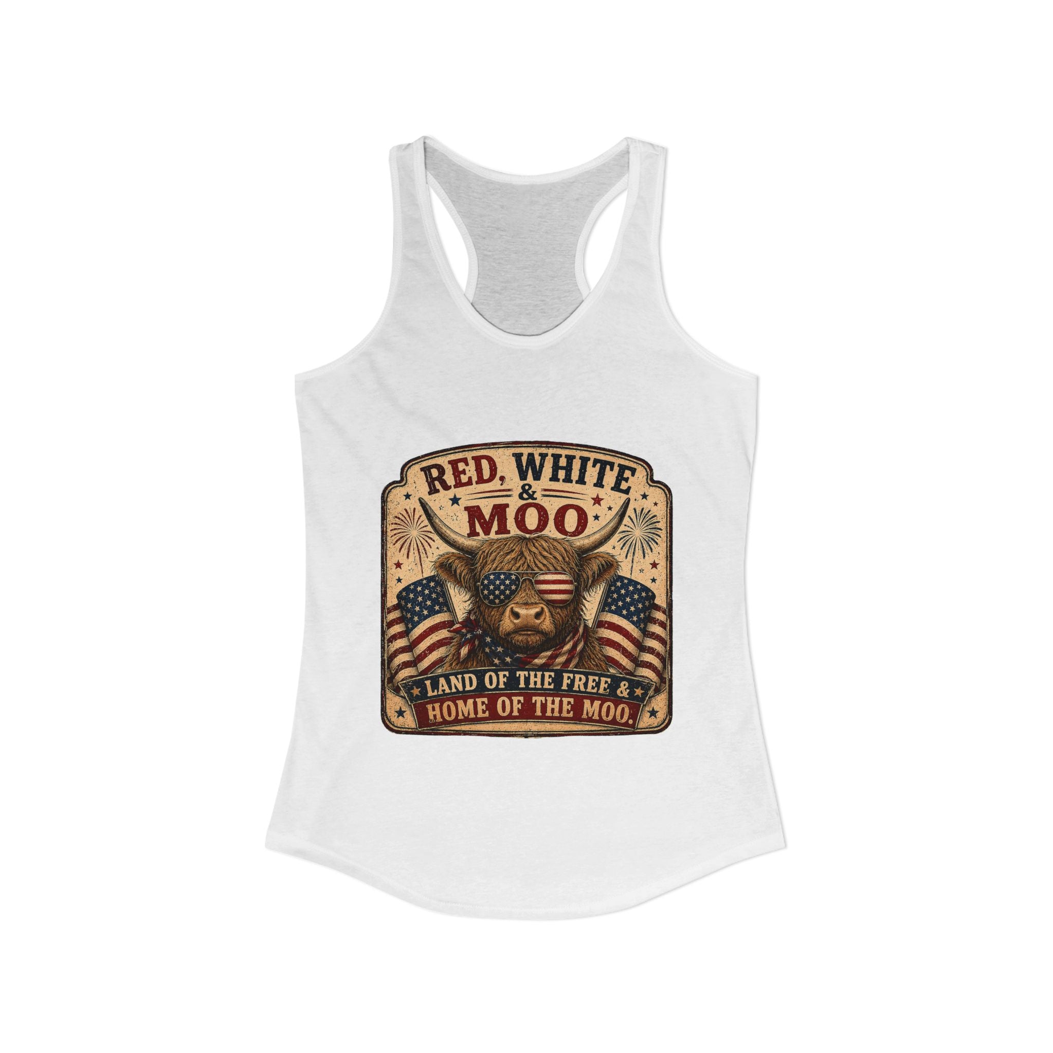 Red, White, & Moo Women's Ideal Racerback Tank