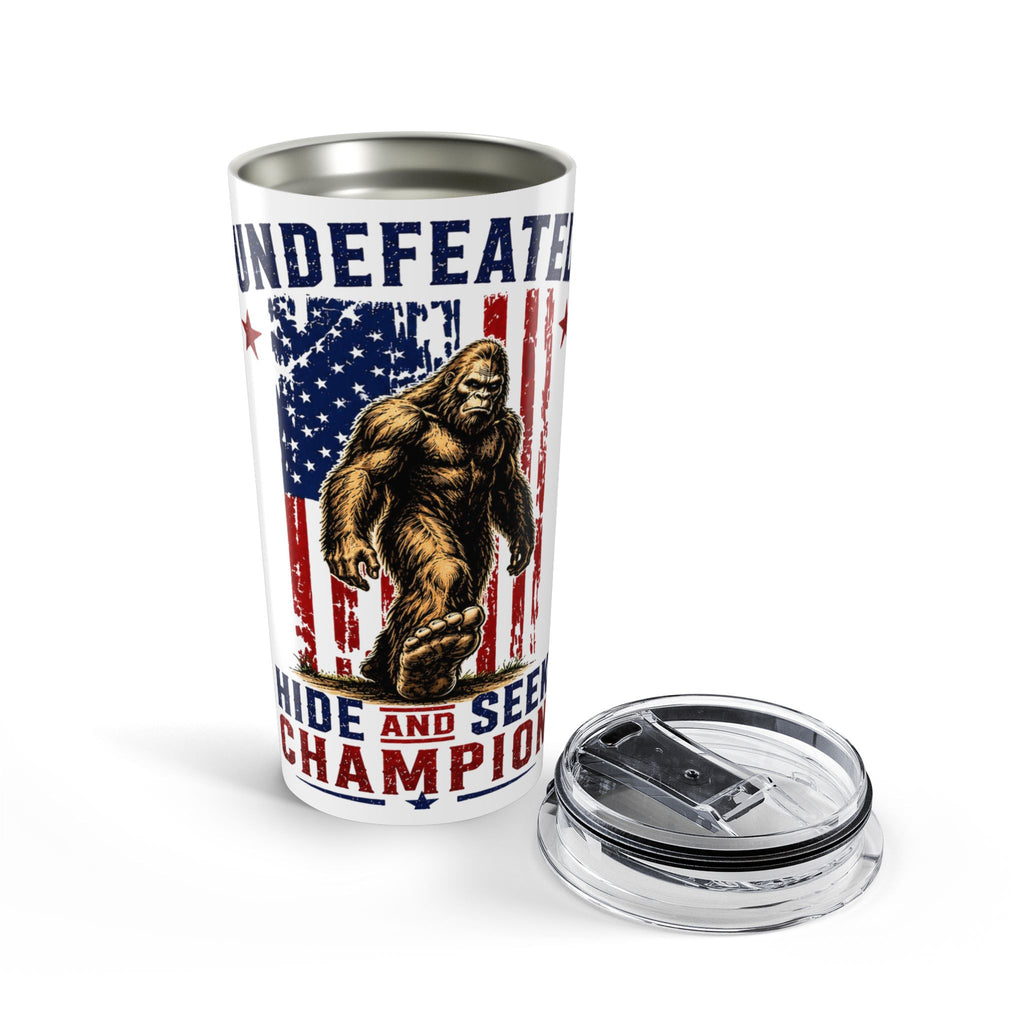 Undefeated Hide and Seek Champion 4th of July Bigfoot Tumbler 20oz