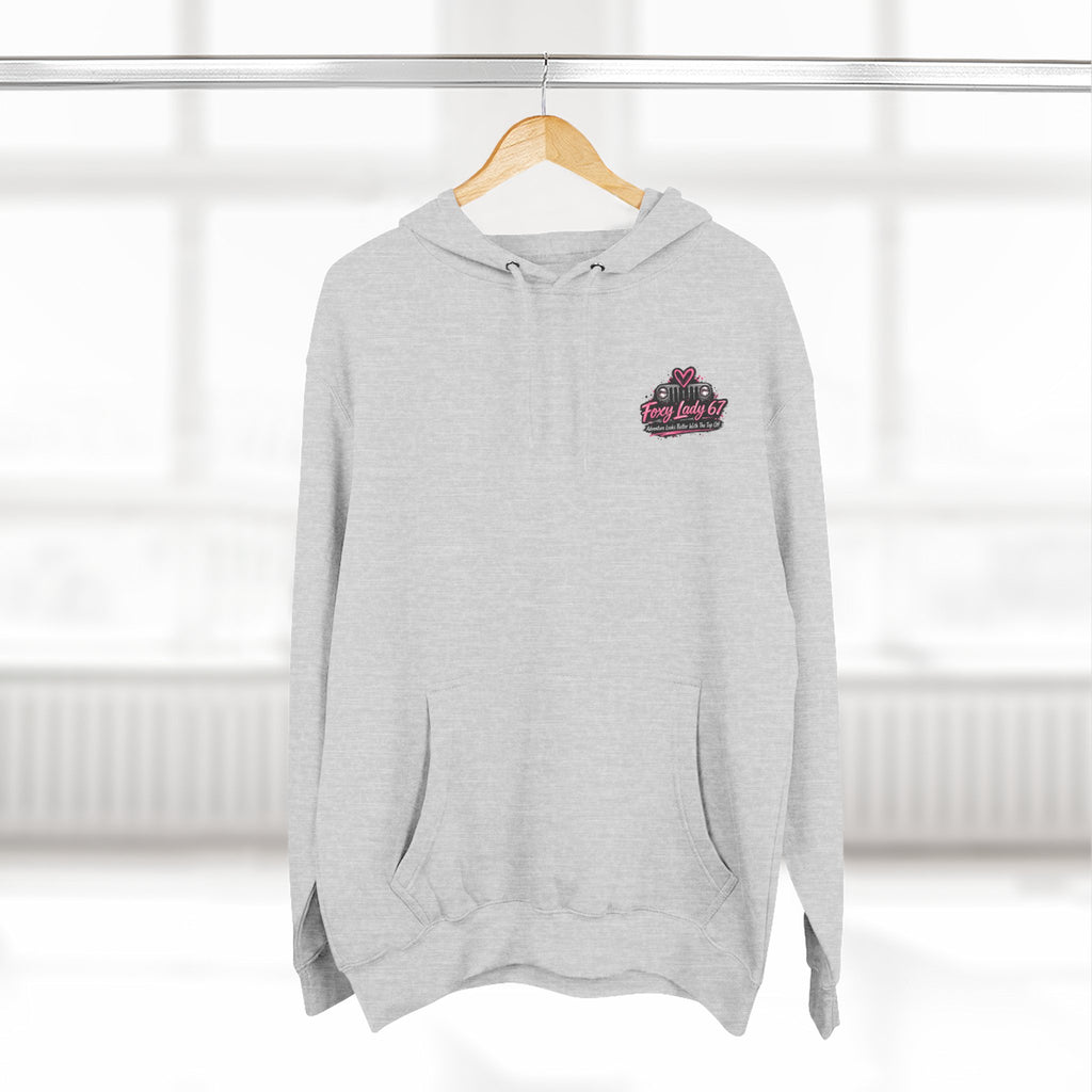 Let's Get Naked Jeep (design on front and back) Three-Panel Fleece Hoodie
