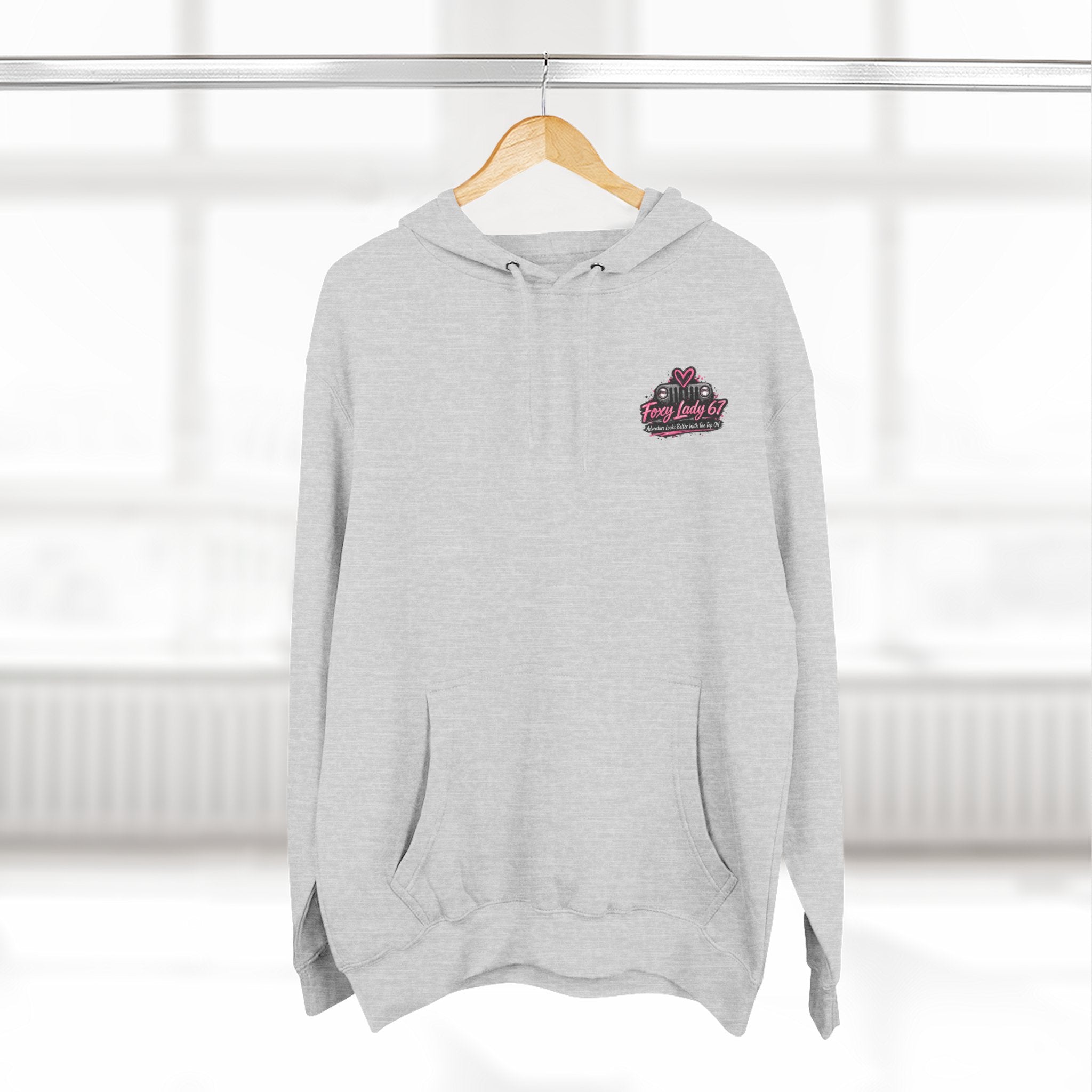 Let's Get Naked Jeep (design on front and back) Three-Panel Fleece Hoodie