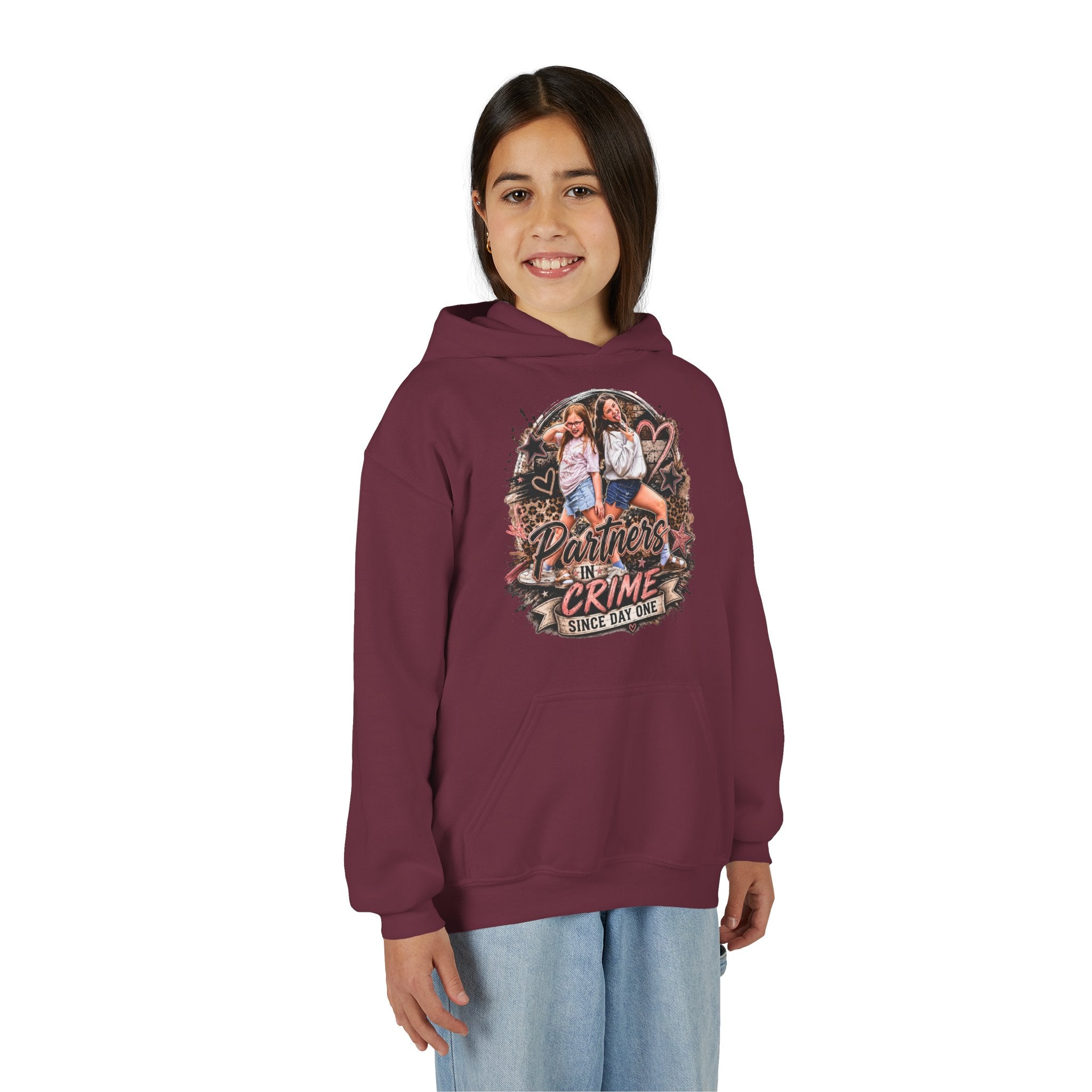 "Partners in Crime Since Day One" Best Friend Matching Sweatshirt — Youth Hoodie