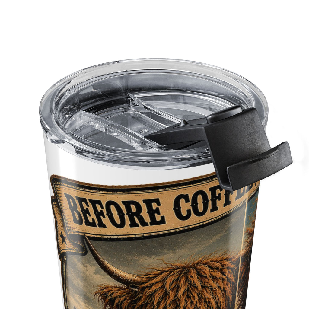 Before Coffee. After Coffee Highland Cow Tumbler 20oz