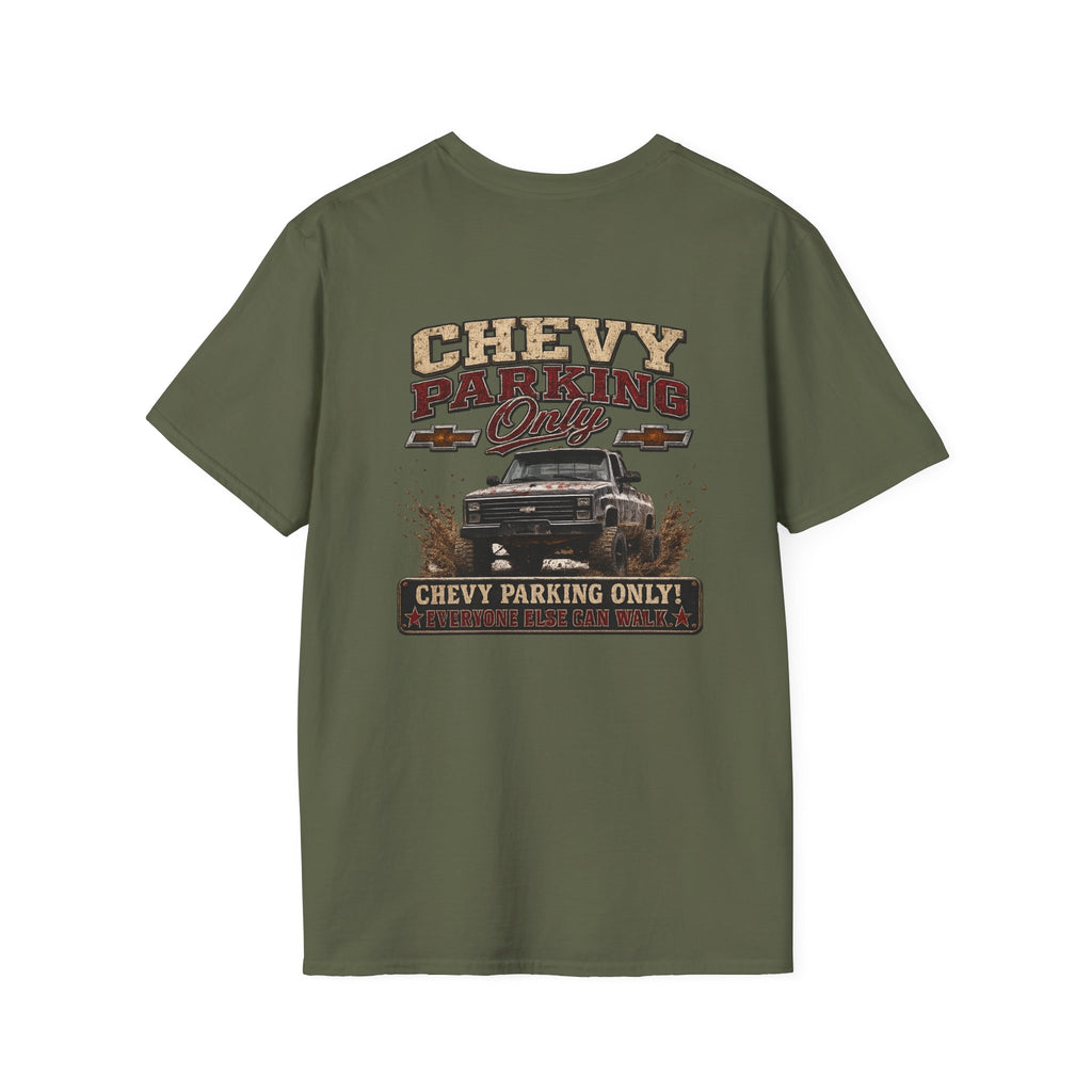 Chevy Parking Only Everyone Else Can Walk - K30 Legacy Edition Badge T-Shirt — 'K30 Legacy Edition 001' Chest Logo