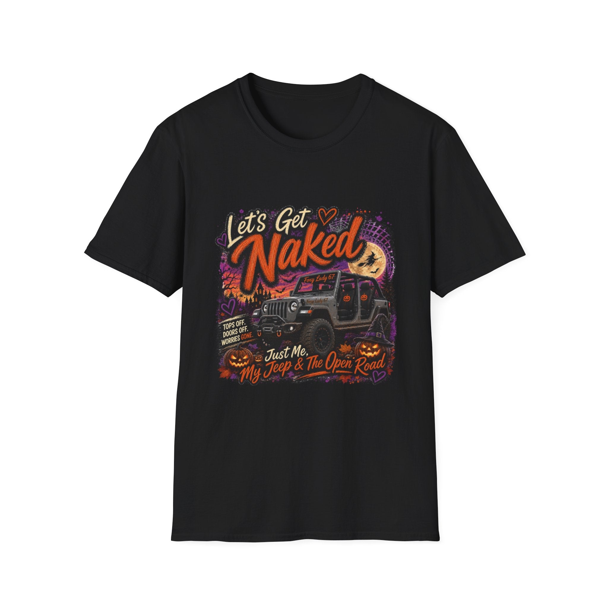 Let's Get Naked T-Shirt — Retro Halloween Camper Graphic Tee