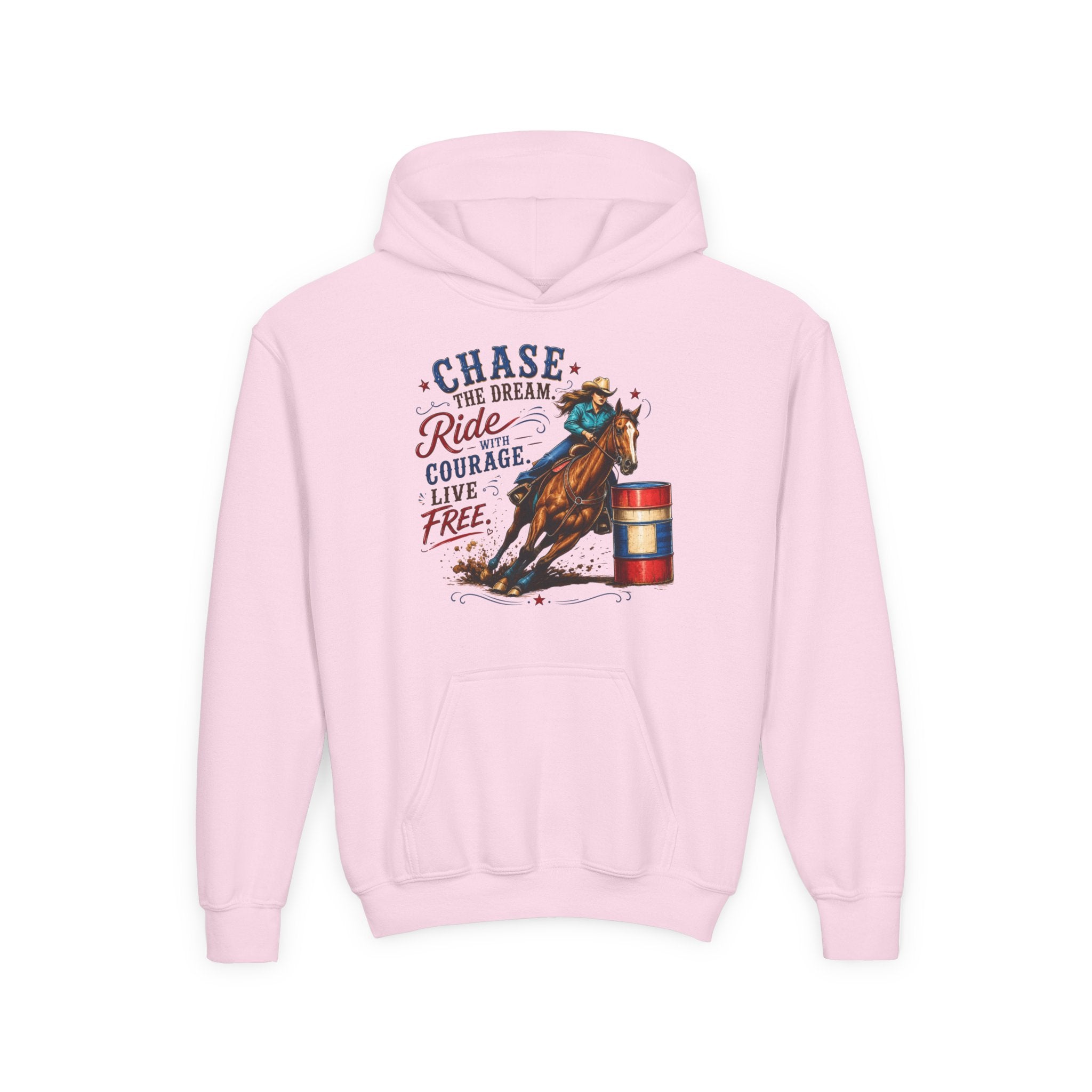 Chase the Dream with Courage Youth Heavy Blend Hooded Sweatshirt
